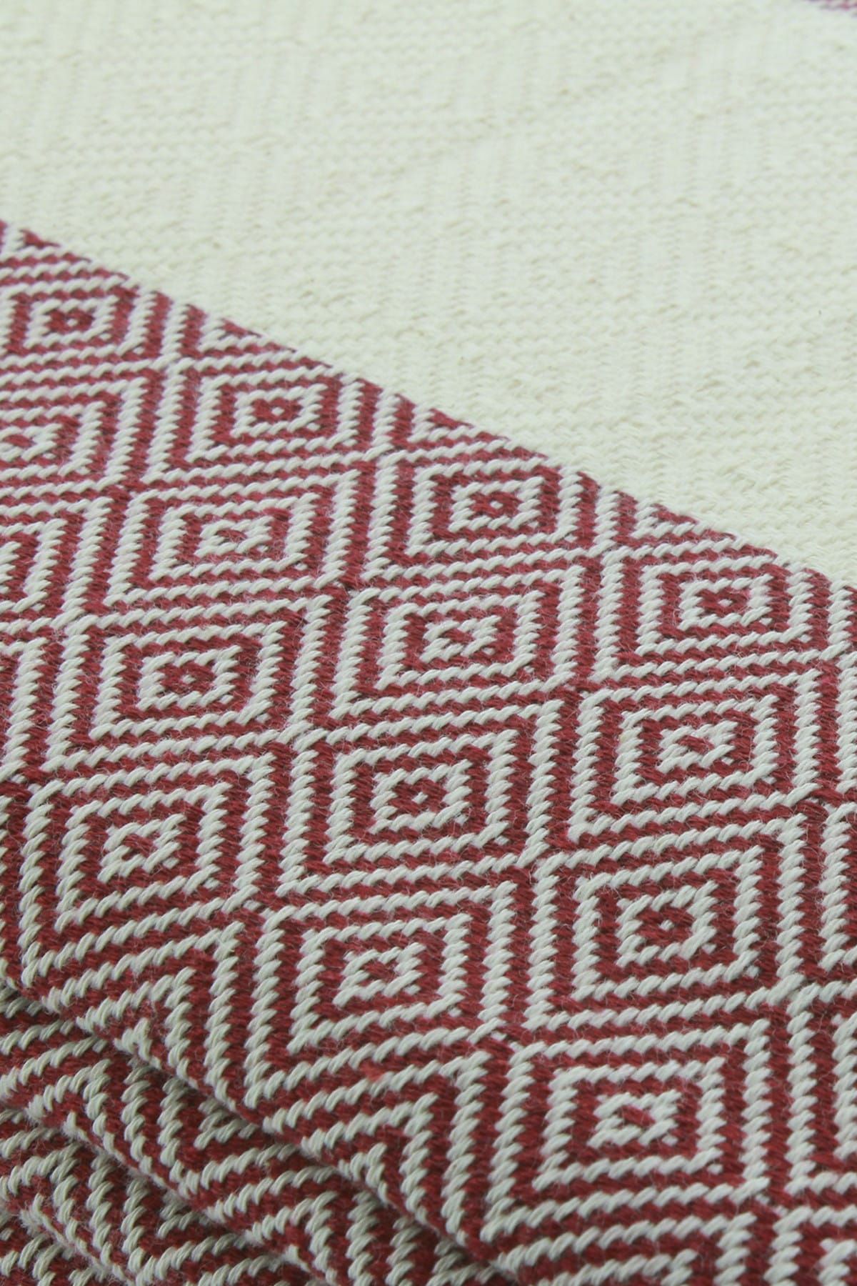 Bedinn-Peshtemal Pique Diamond Claret Red Pst239 3