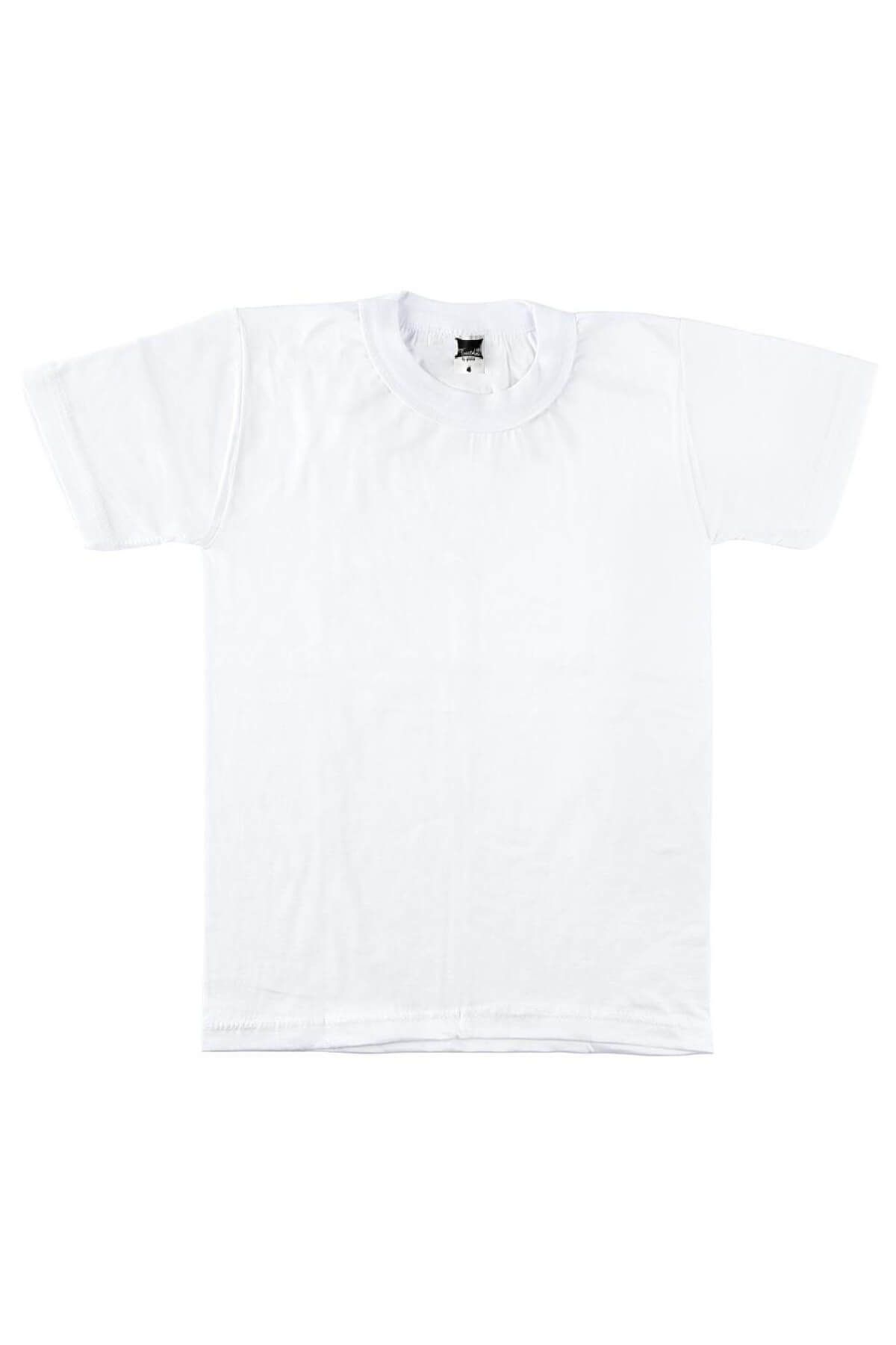 Tutku-Tricou alb pentru băiat, 100% bumbac, cu gât turnat 1