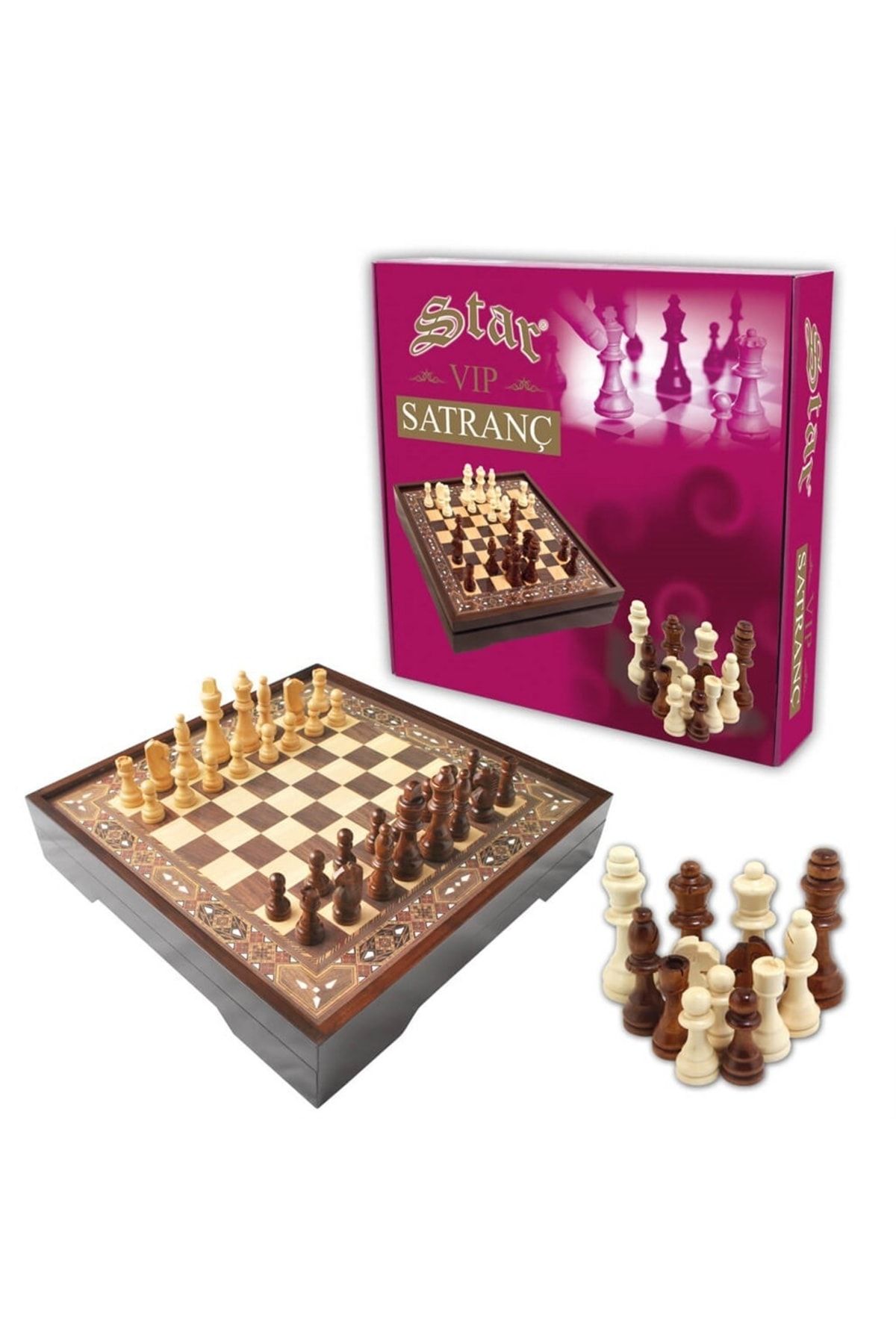 Star-Vip Chess Set Walnut Large Size 2