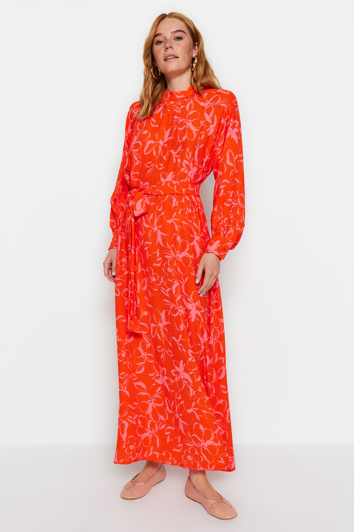 Trendyol Modest Kleid Orange A-Linie