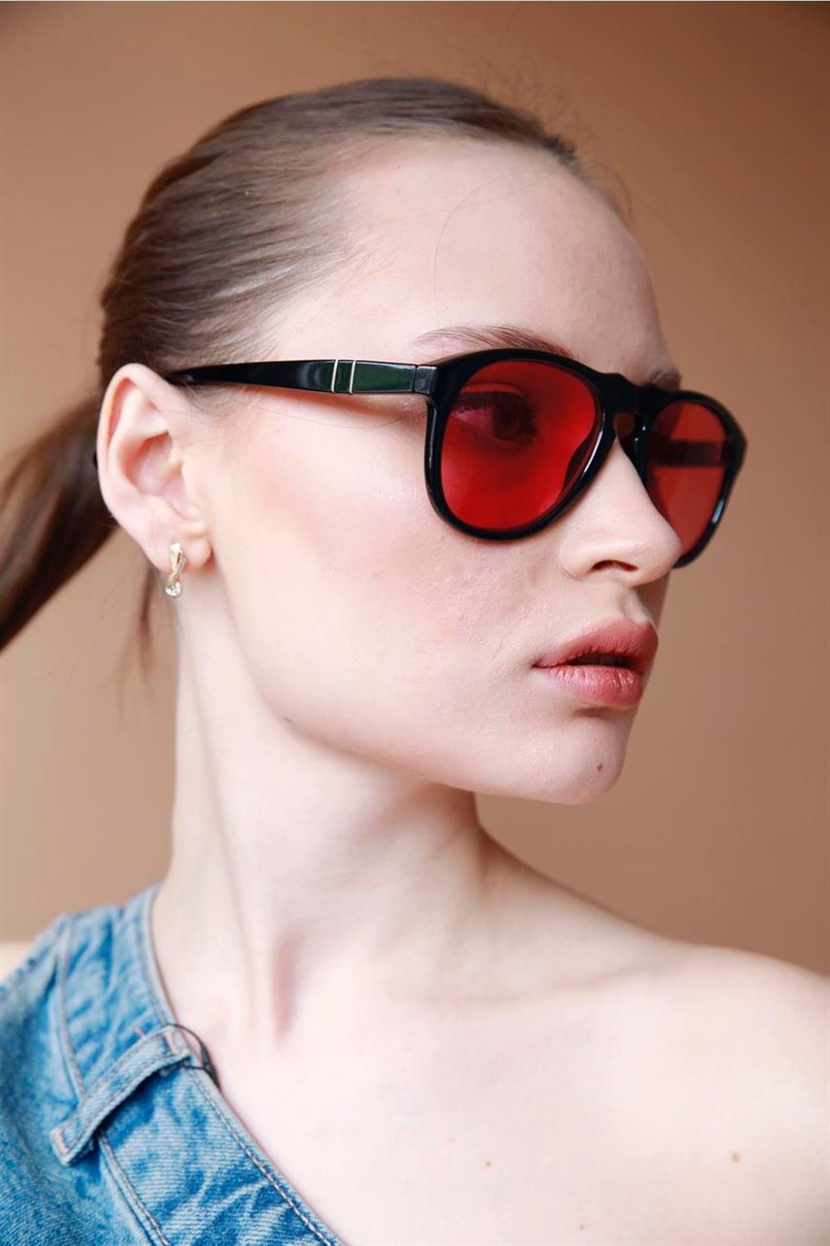 Dark red sunglasses sales