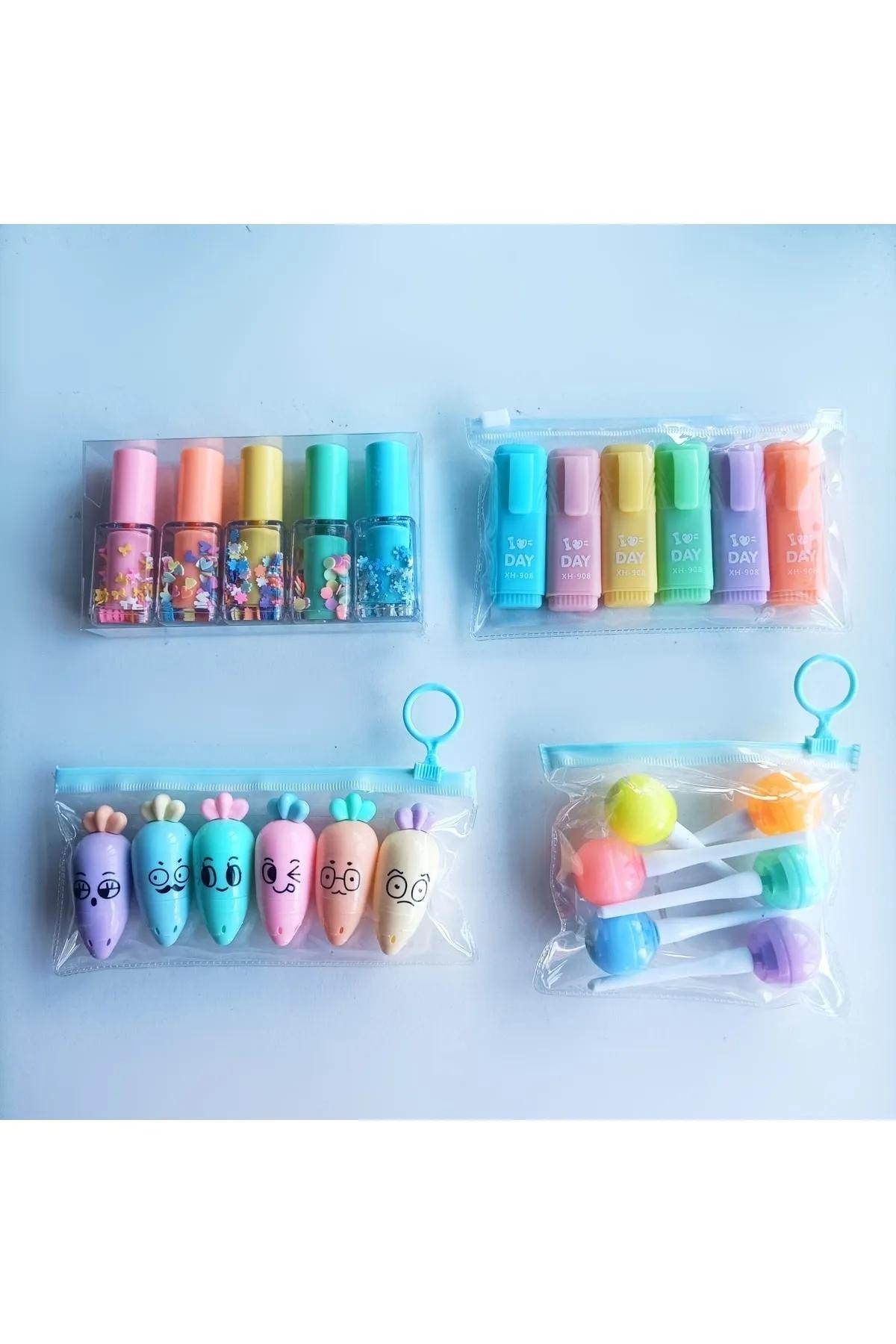 Nail Polish Carrot Lollipop Feather Pens 4-Piece Set Phosphorus Pen