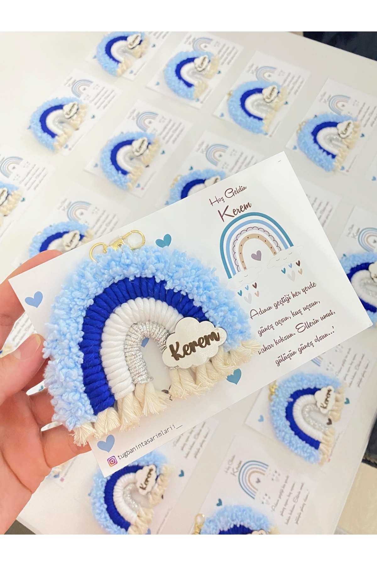 Macrame Rainbow Keychain