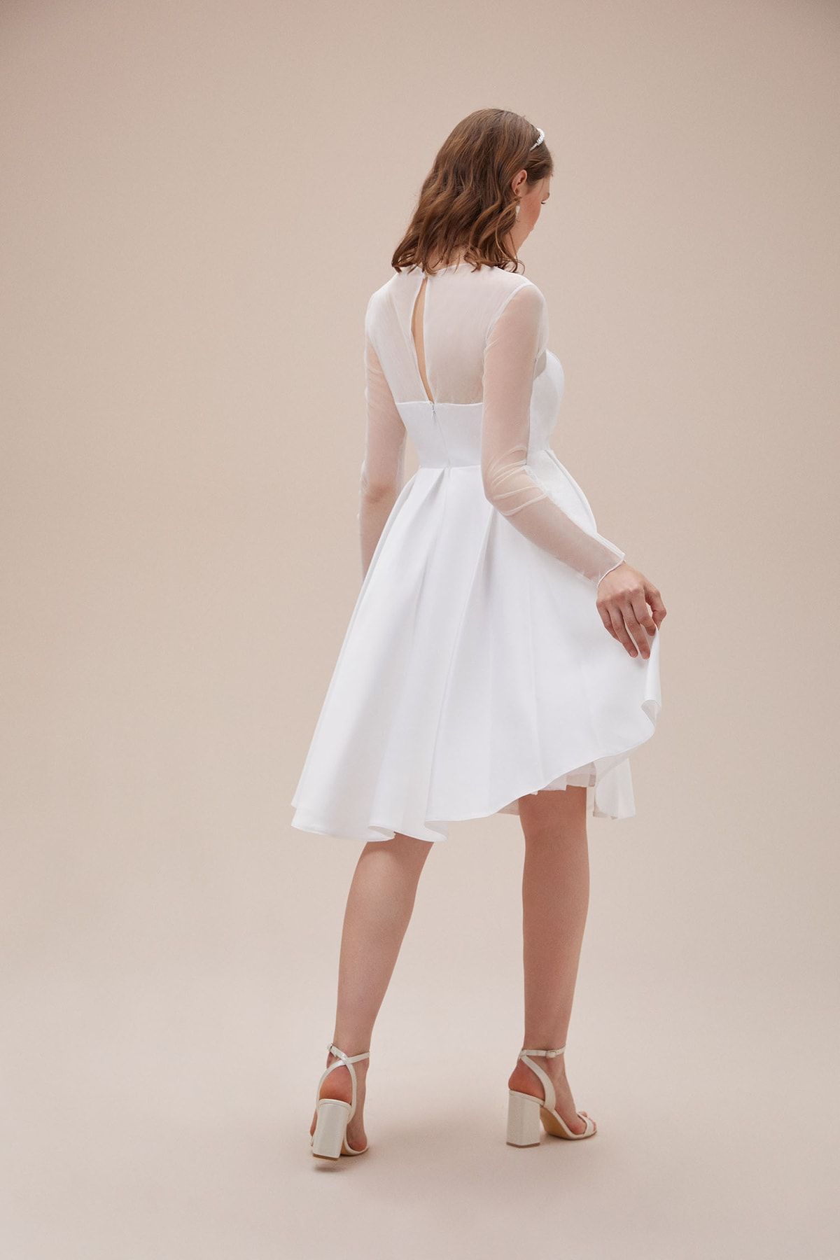 Oleg cassini high on sale low wedding dress