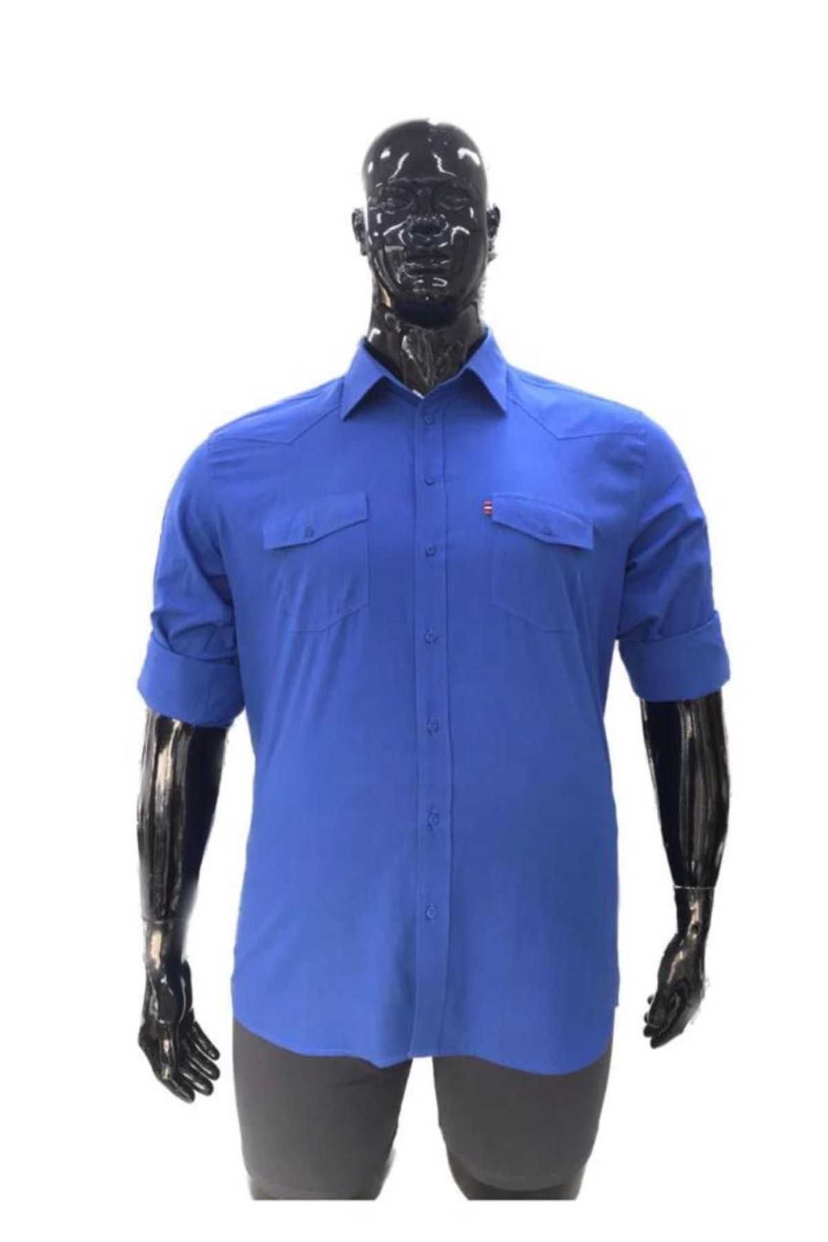Royal blue mens dress shirt short sleeve online