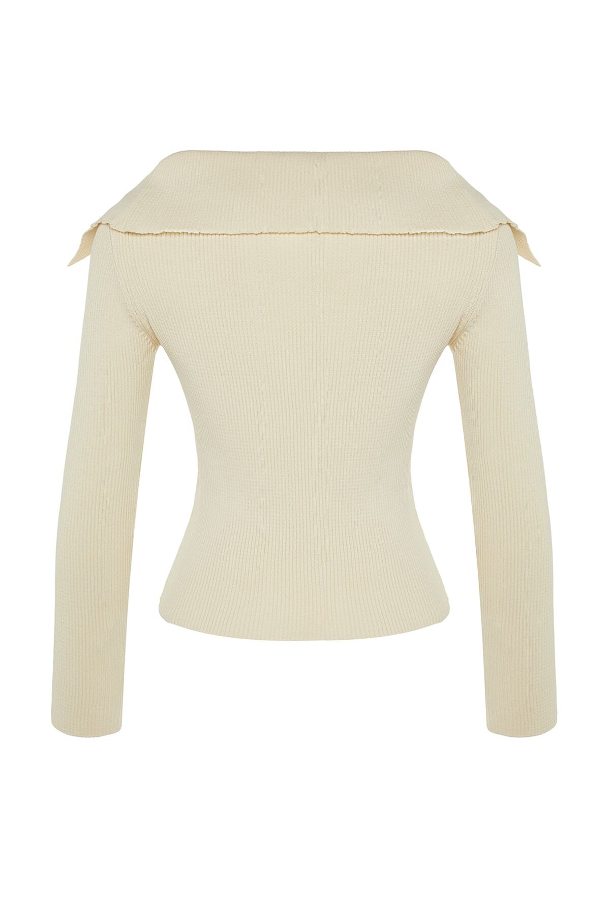 Trendyol Collection-Pulover din tricotaje Carmen Guler Stone - TWOAW22KZ0993 8