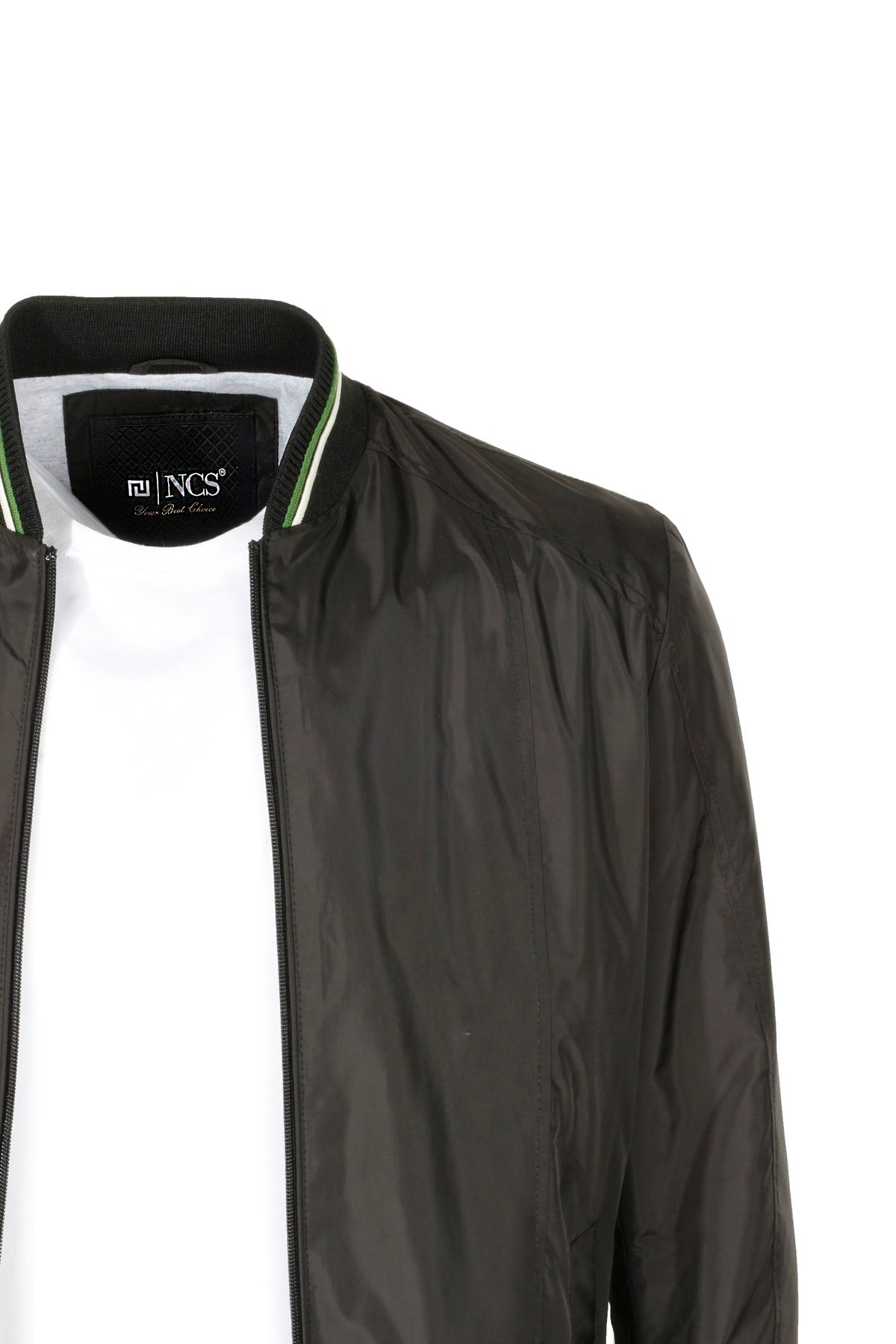Ribbed online bomber jacket