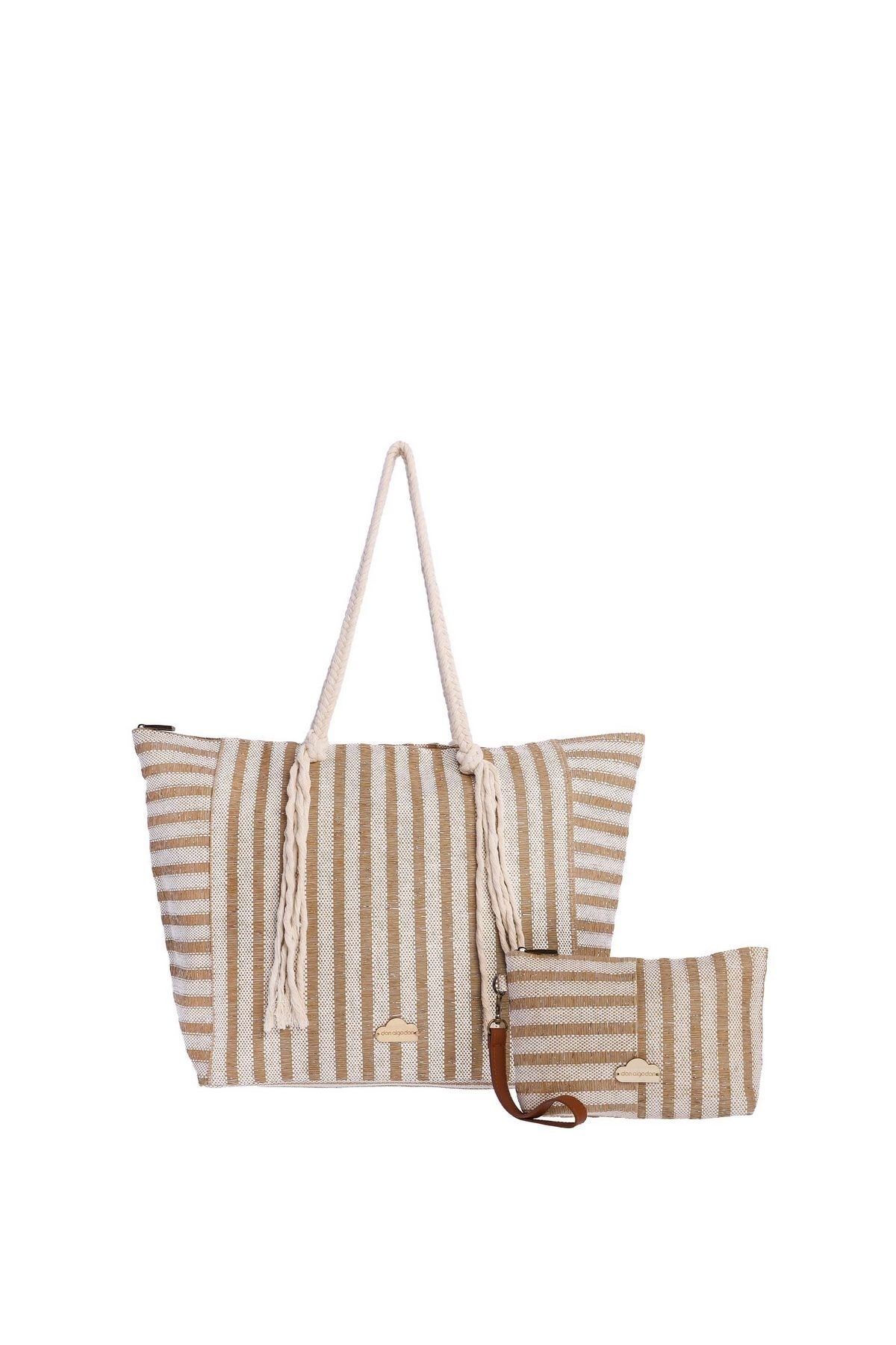 DON ALGODON Umhängetasche Beige Unifarben