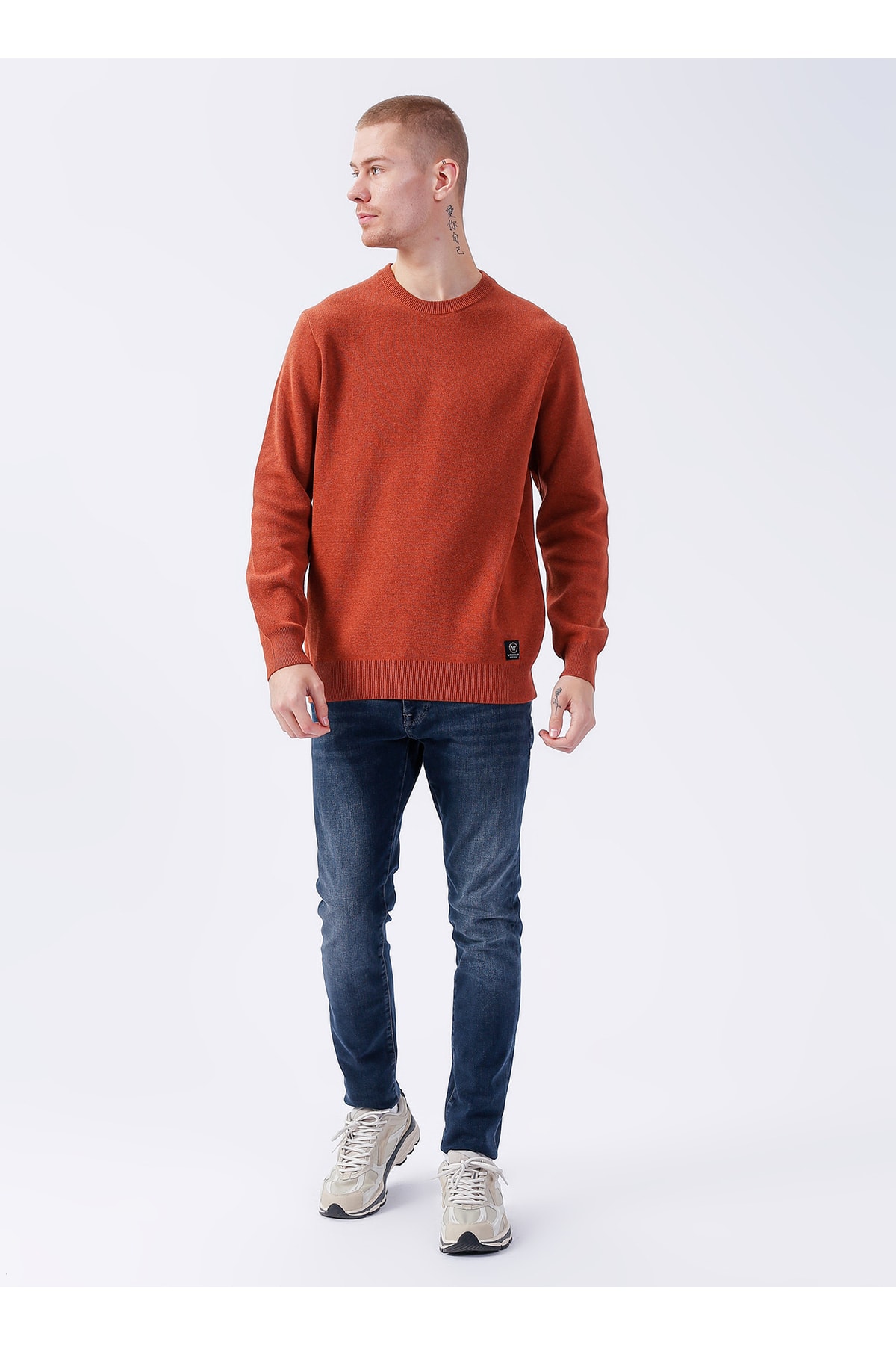 Kahve Erkek T-shirt W222106220 Bisiklet Yaka Kazak — قهوه‌ای 5002956627 — تصویر 2 از 5
