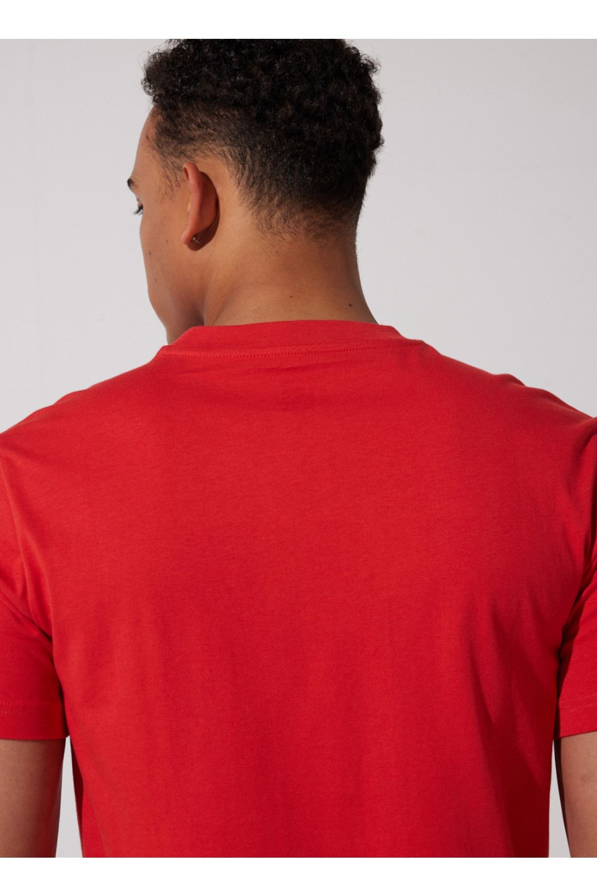 تی شرت قرمز مردانه Coral L60UFQ512 BisLery Collar Lee