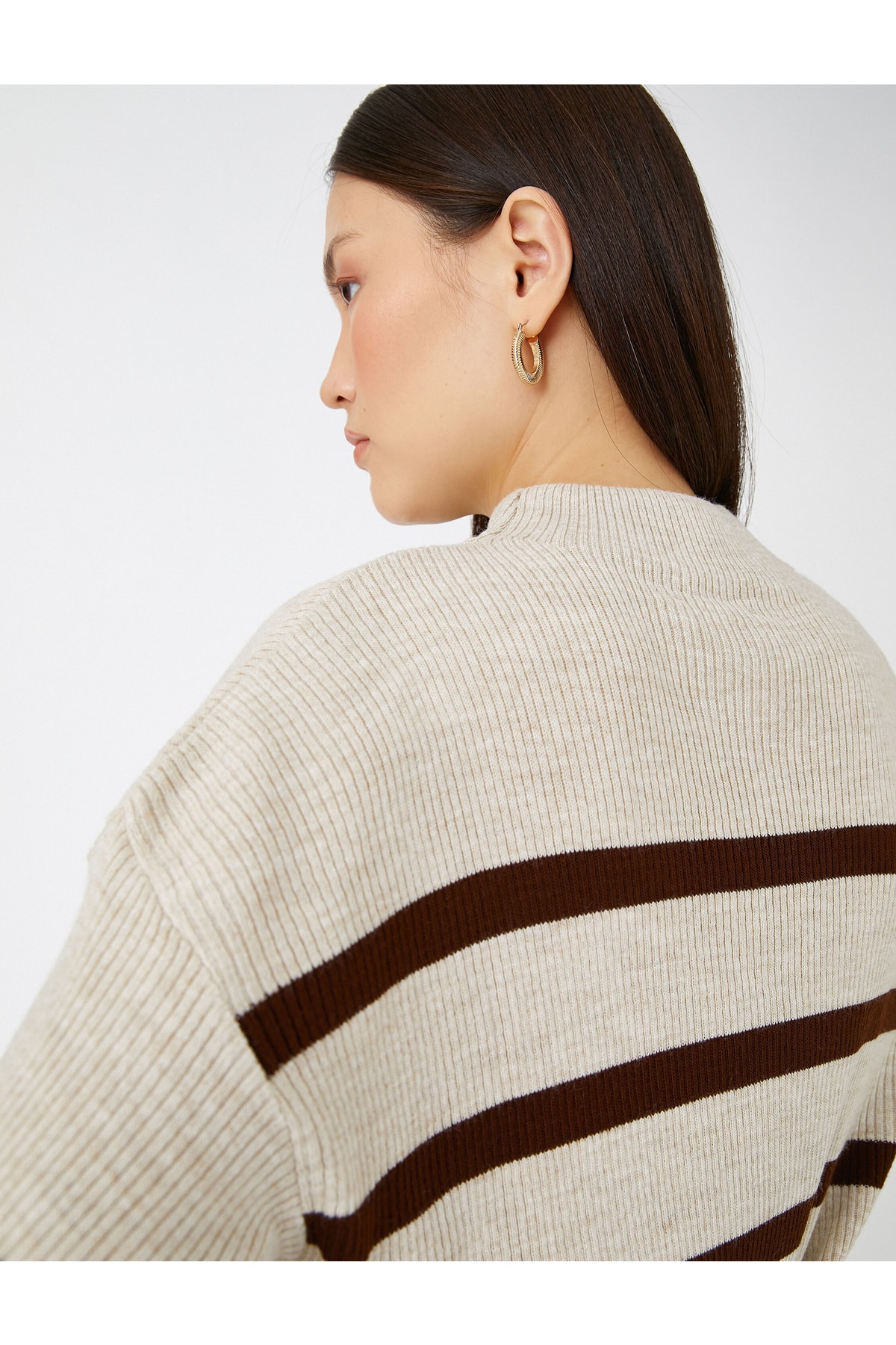 Koton Pullover Beige Relaxed Fit