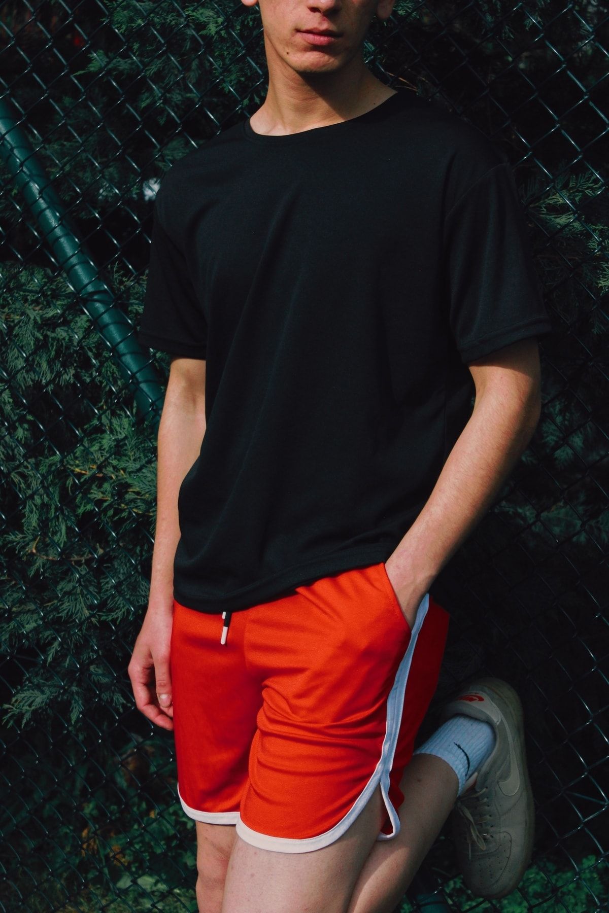 Black shorts hotsell with red stripe