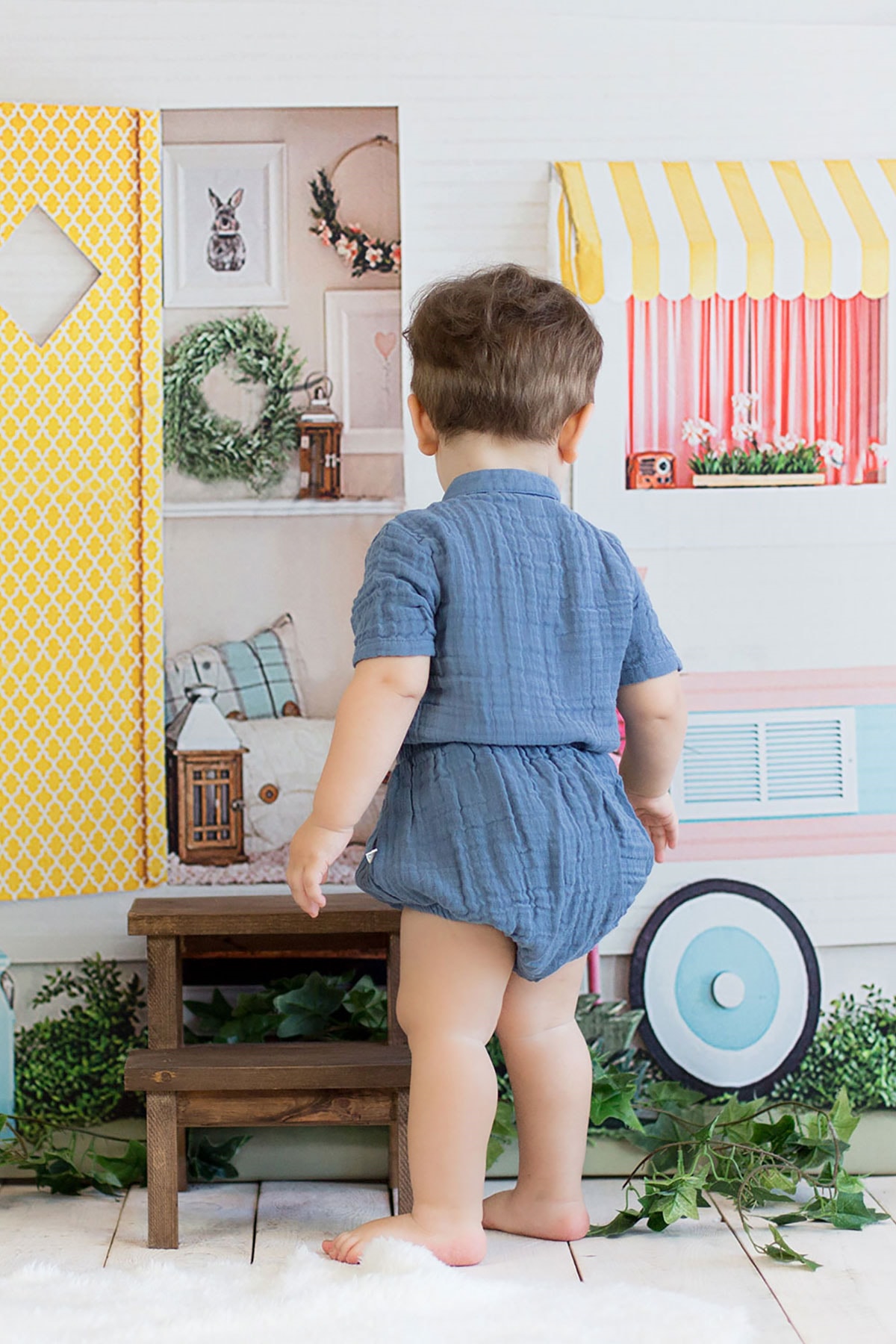 Organicera Organik Müslin Bebek Şort,ındıgo fotoğrafı 2 (önizleme)