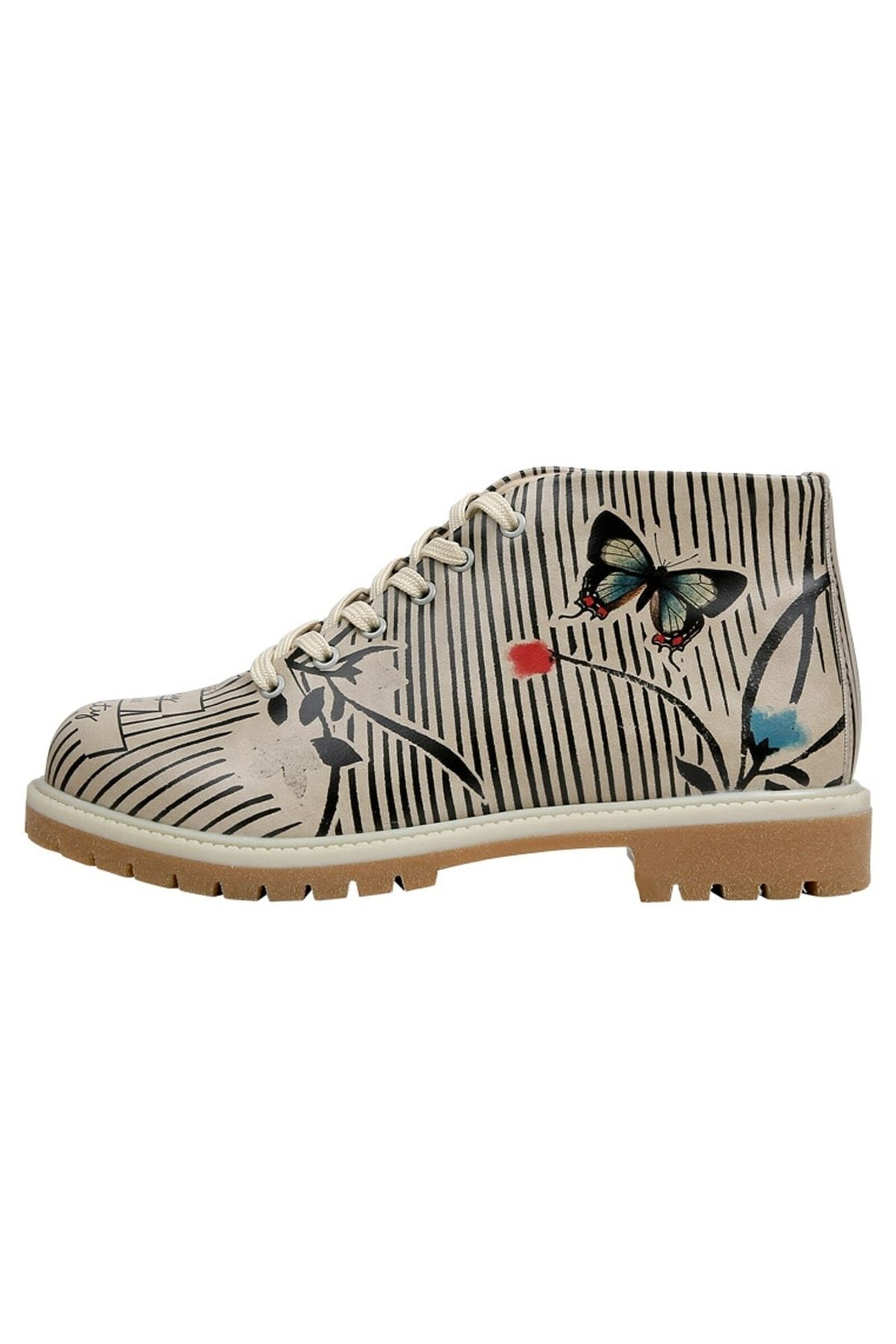 Dogo Stiefelette Beige Flacher Absatz Fast ausverkauft