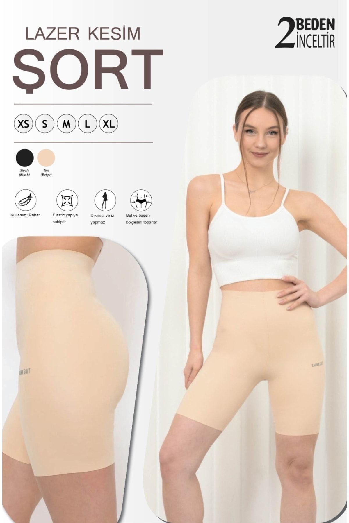 SAUNA SUIT High Waist 1 Size Slimming, Firming, Non-Slip Panties Corset  with Silicone Strips - Trendyol