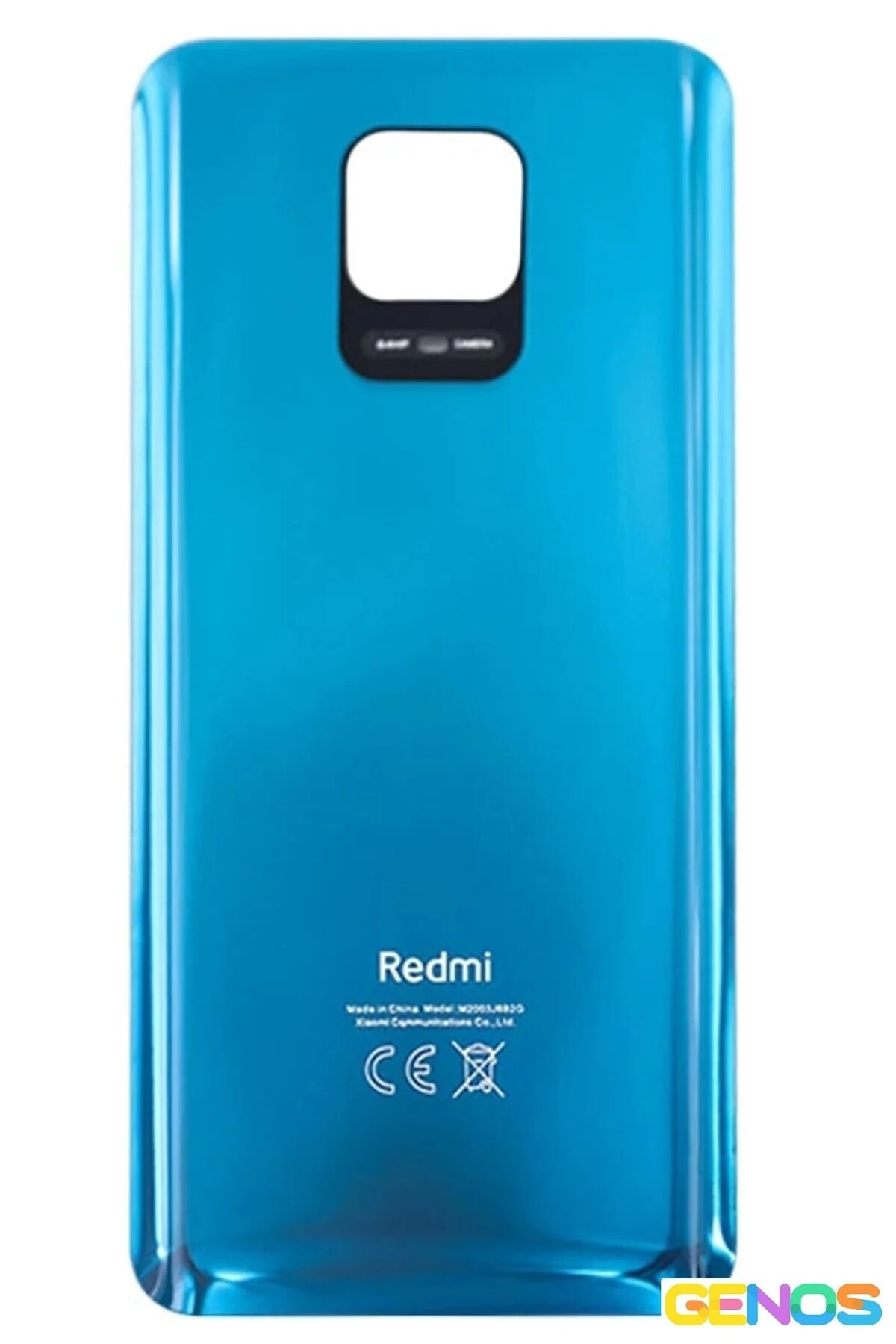 Genos Xiaomi Redmi Note 9 Pro / Note 9s Arka Cam Kapak Batarya Pil Kapağı Mavi