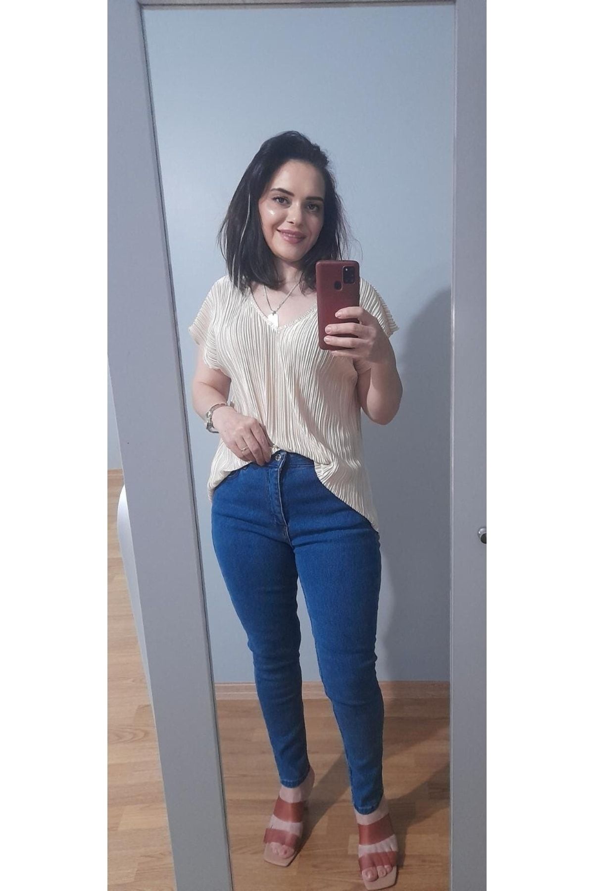 Bebe Plus Pleated Fabric Blouse Beige Trendyol