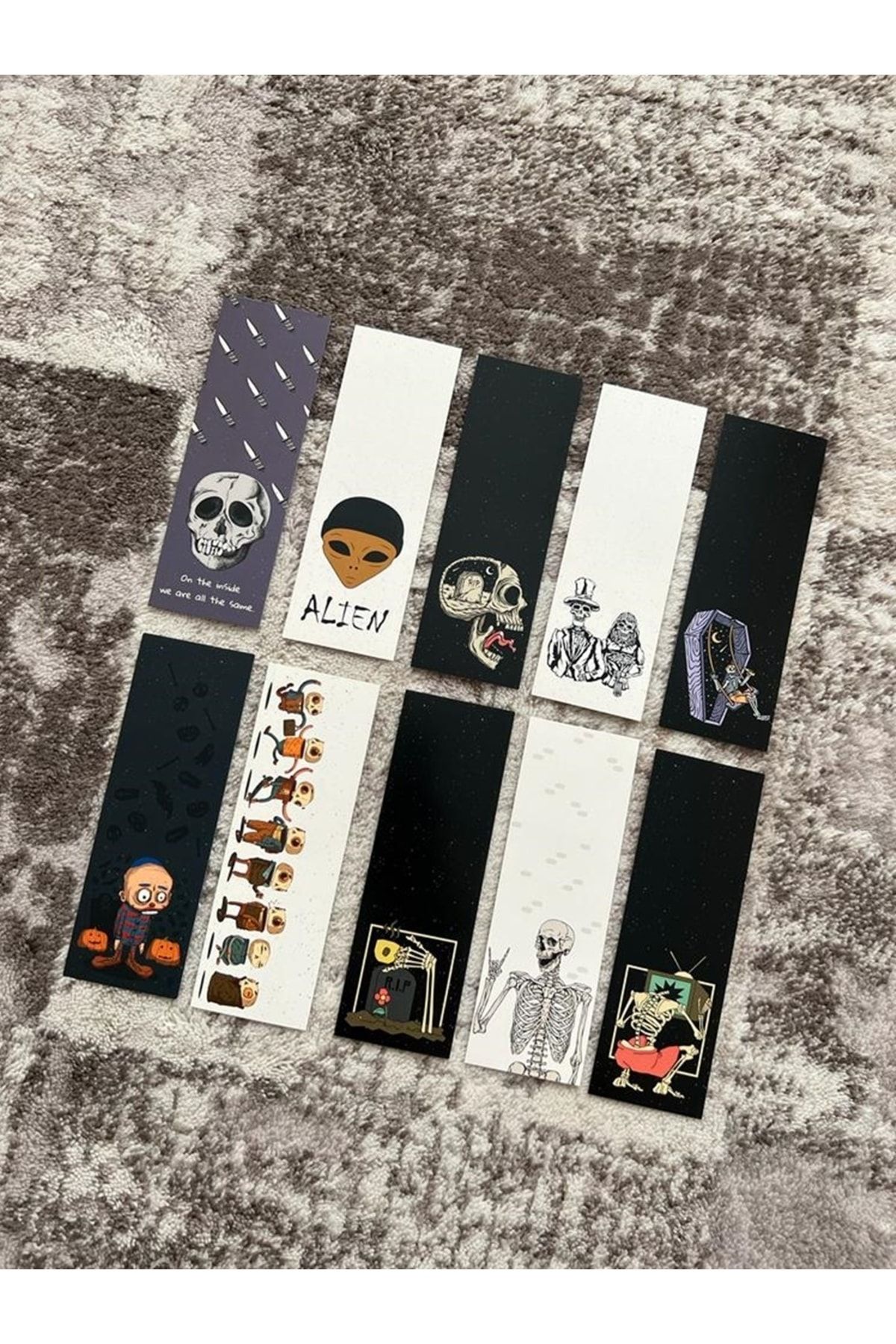 Paytak Moda-Skull Skeleton Colorful Mixed 10 Pieces Bookmark Set Pytkayrac113 2