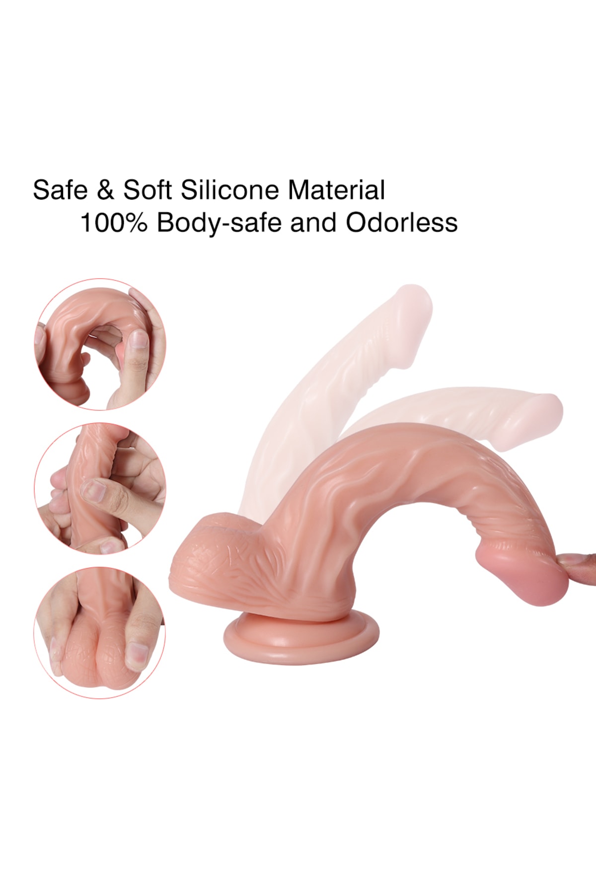 Truvashop Belden Bağlamalı Damarlı 18.5 Cm Curved Eğik Realistik Dildo Strapon Penis 2