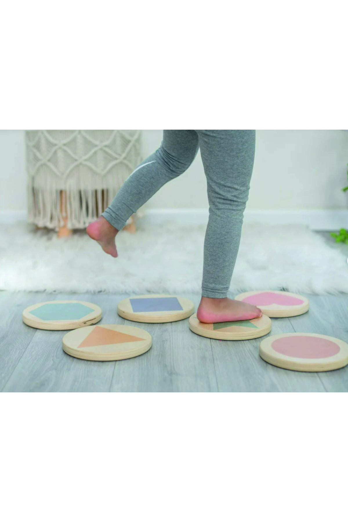 wudie Ahşap Basamak Taşları: Renk/şekil Tanıma, Denge Alıştırması, Ince/kaba Motor Becerilerini Geliştirme fotoğrafı 2 (önizleme)