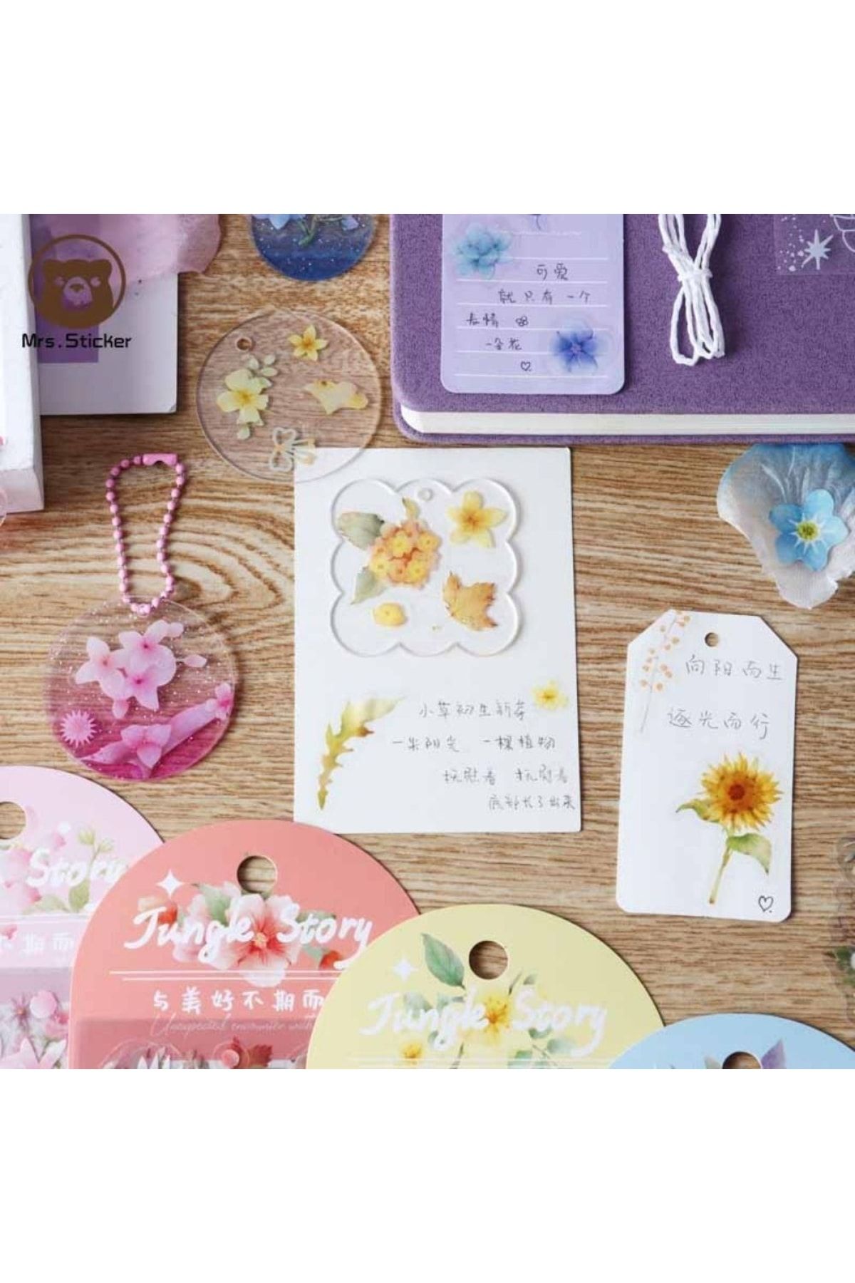 Kpop Dünyasi-Cute Floral Decorative Ornament Sticker 3 5