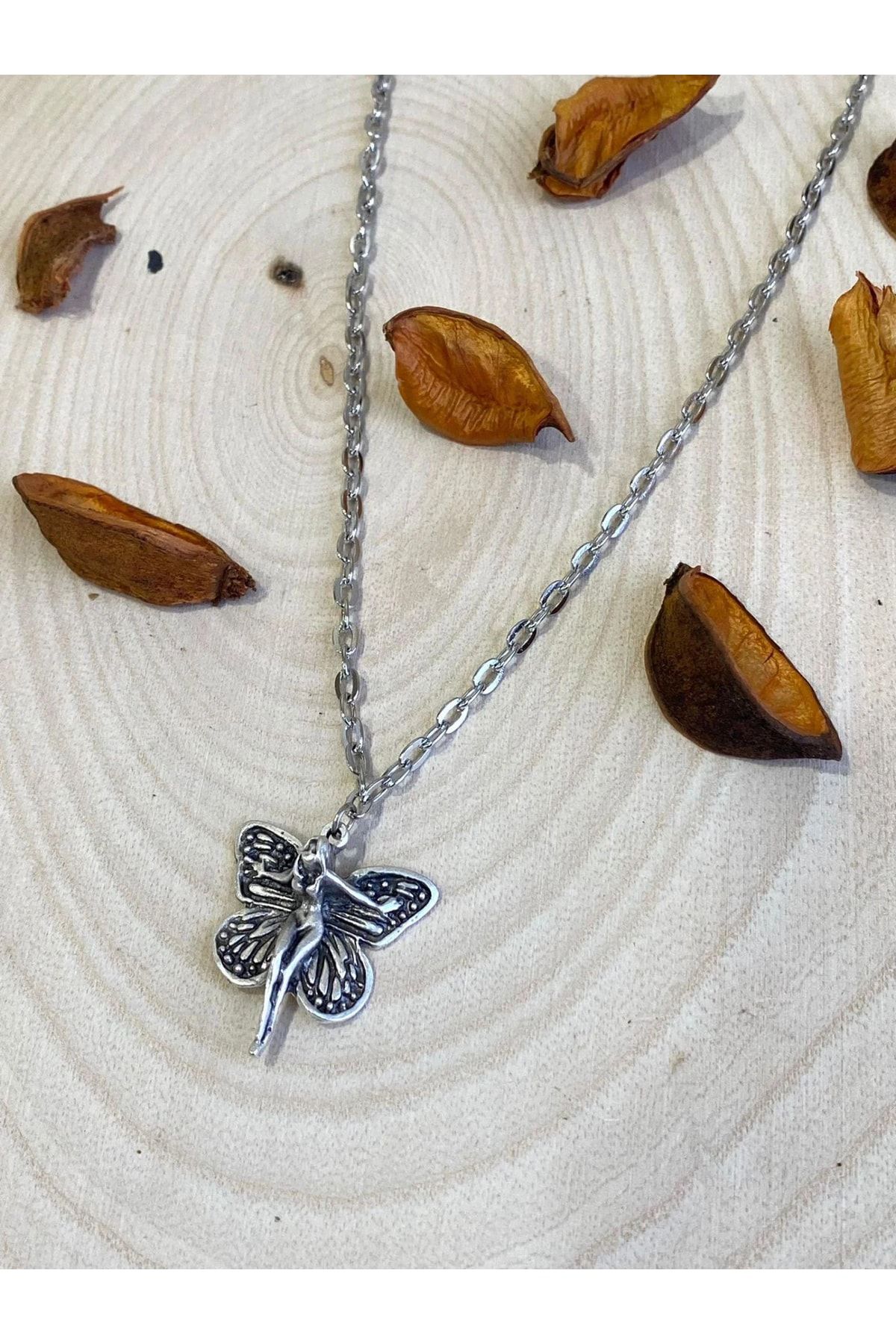 Y MODA Fairy Angel Antique Silver Plated Necklace