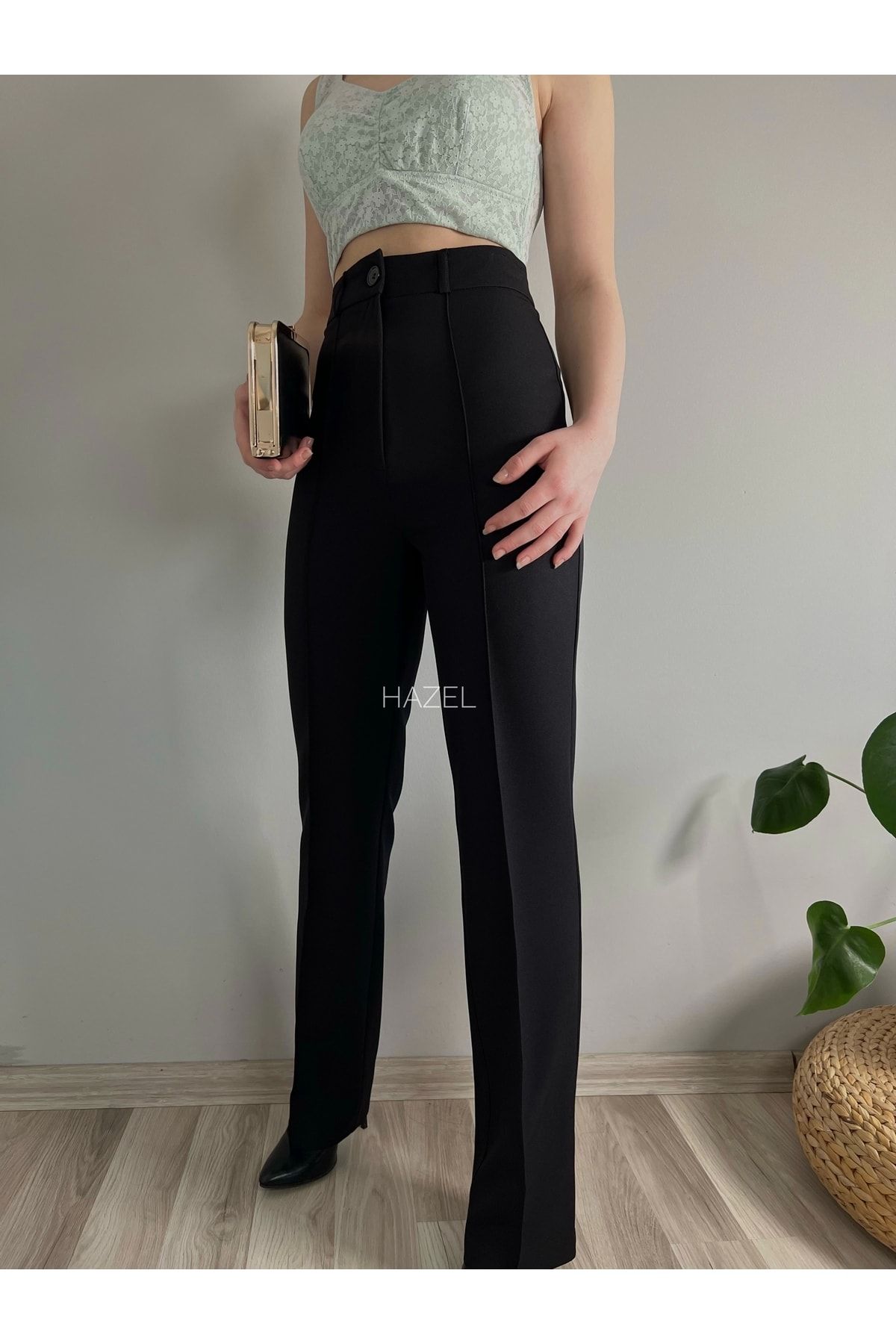 High waisted tailored trousers deals