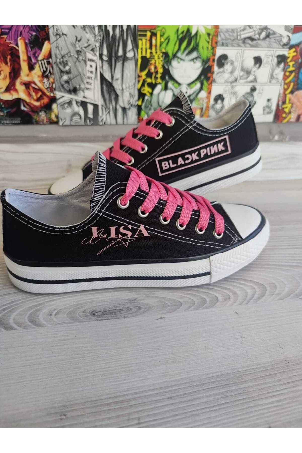 MECH BUT K Blackpink Rose lisa jennie jisoo Name Written Black Short Sports Shoes Sports Shoes Sneaker Trendyol