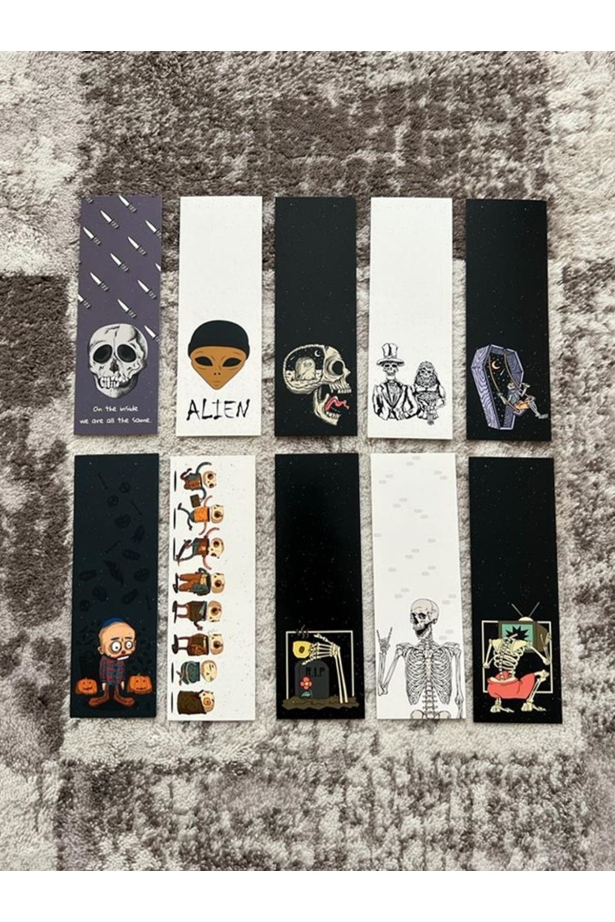 Paytak Moda-Skull Skeleton Colorful Mixed 10 Pieces Bookmark Set Pytkayrac113 1
