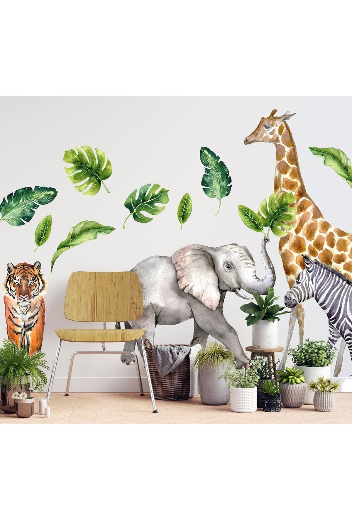 Sim Tasarım Tropikal Safari Duvar Sticker Seti fotoğrafı 2 (önizleme)