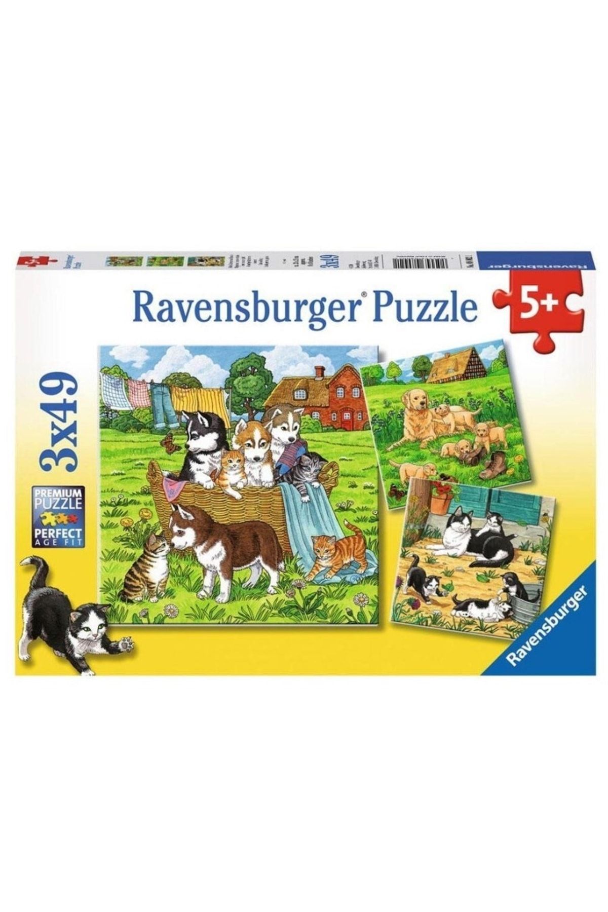 RAVENSBURGER پازل 3x49 تکه حیوانات شیرین 080021 RPK080021
