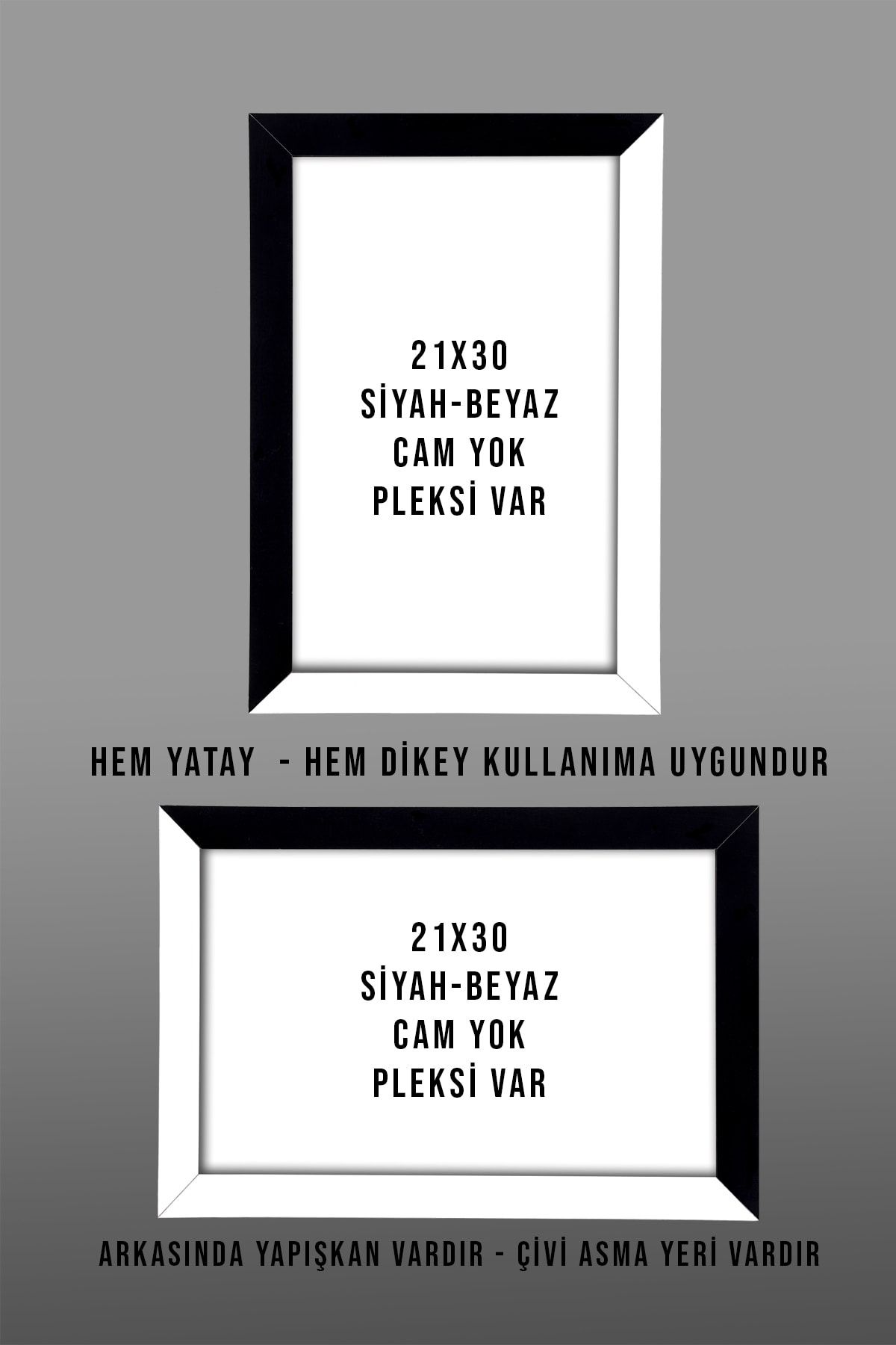 bymat-5Pcs A4 Mdf Frame - Photo and Certificate Frame, 21X30 Black and White Frame 3