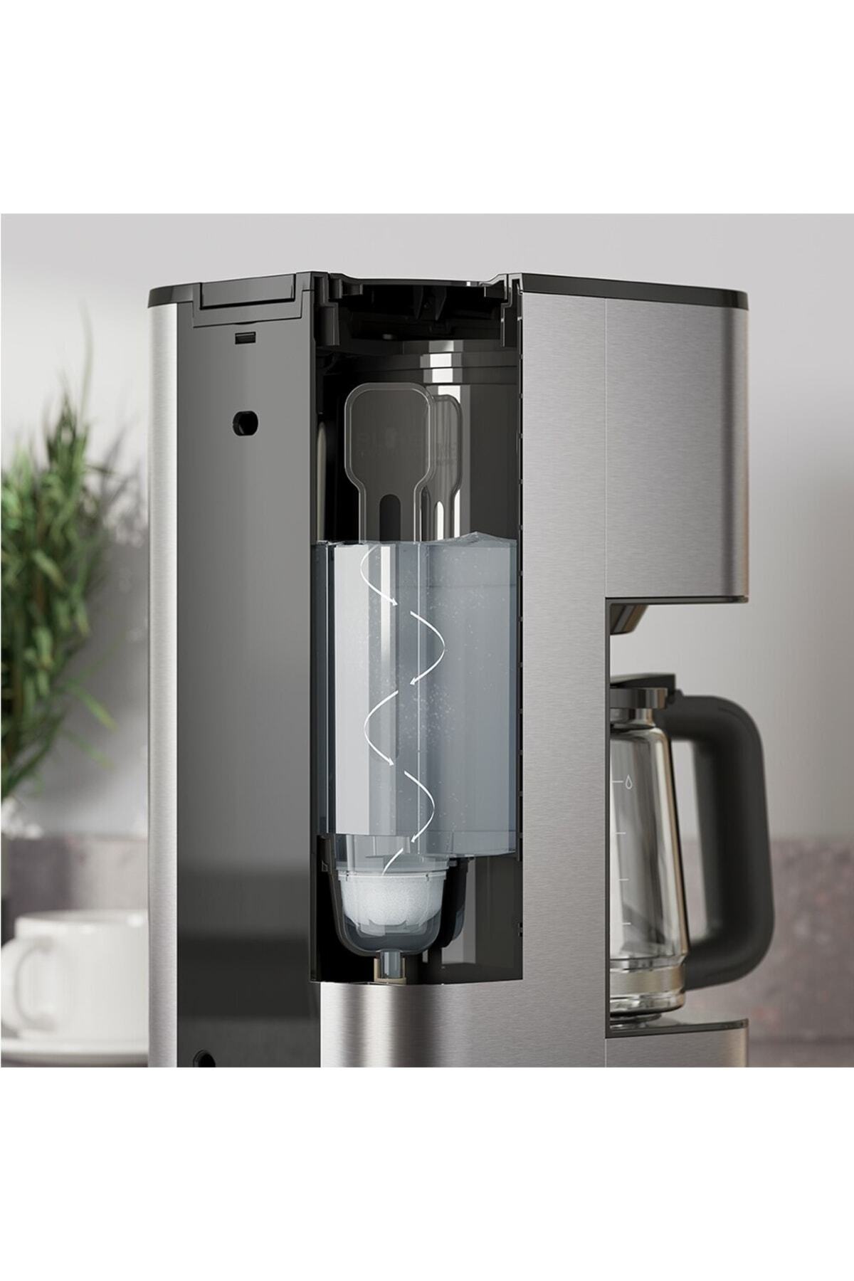 Cafetière Filtre Electrolux E5CM1-6ST - 5 Réglages Minuterie, Sélecteur D'arômes, Arrêt Auto, 1000W, Inox