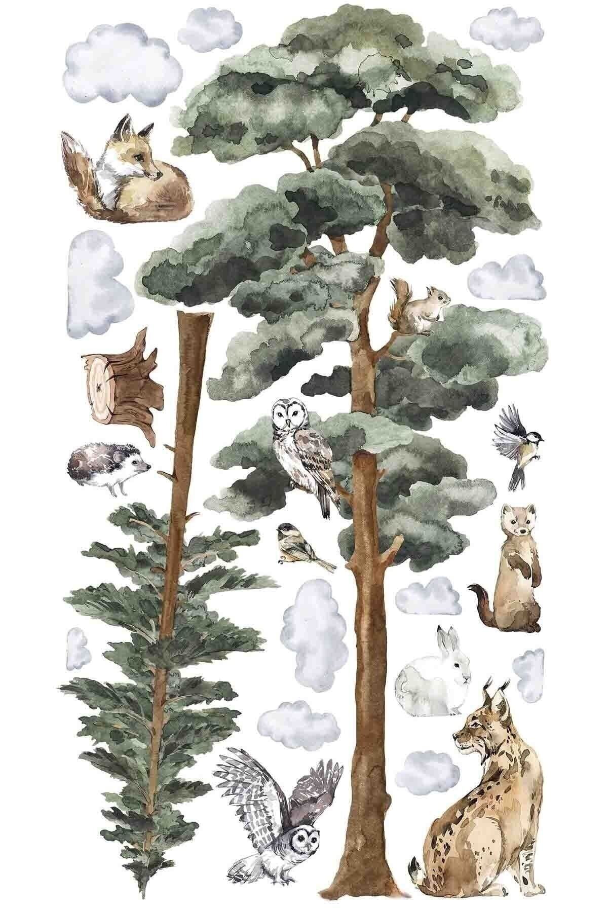 Sim Tasarım Vahşi Yaşam Muhteşem Hayvanlar Sulu Boya Duvar Sticker Simtasarım-204 fotoğrafı 2 (önizleme)