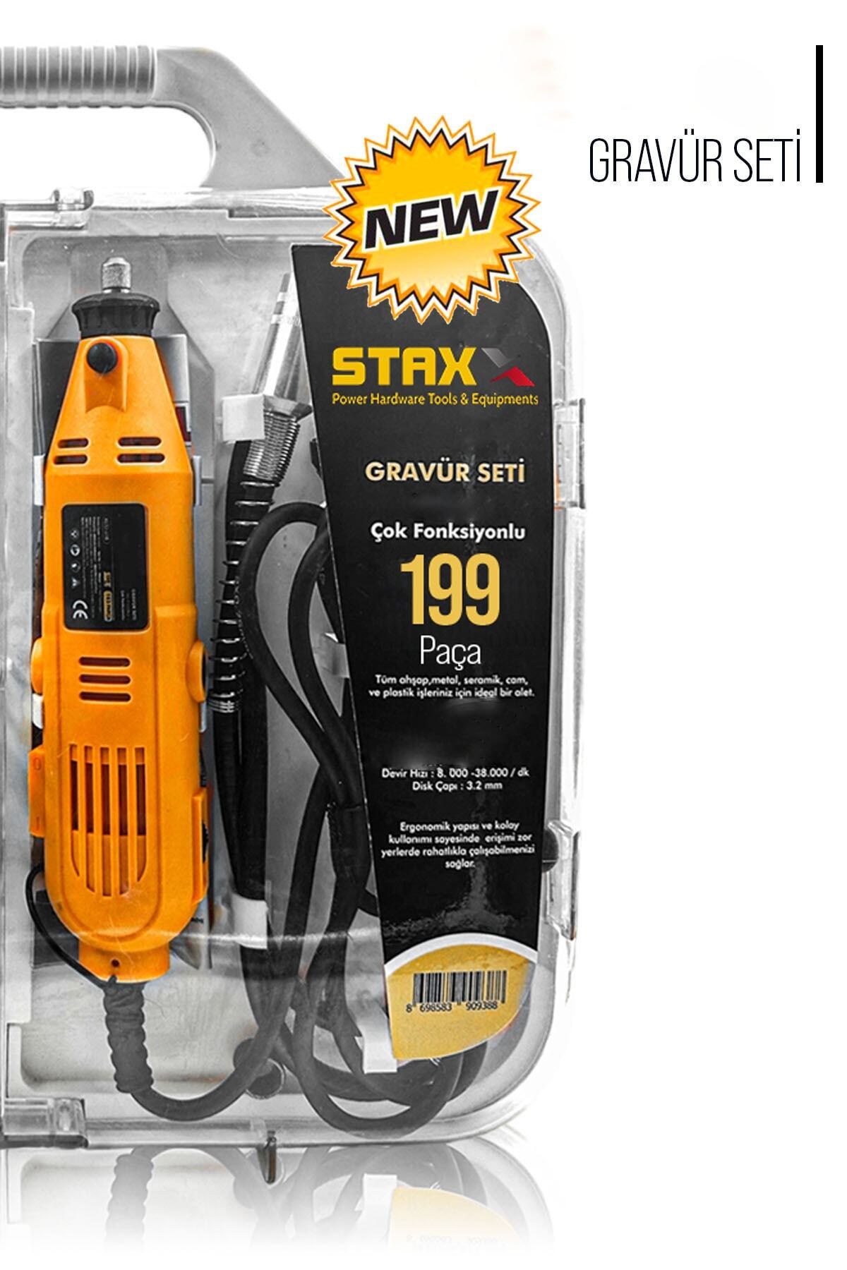 STAXX POWER Super199 199 Parça 500w Devir Ayarlı Hobi Gravür Oyma