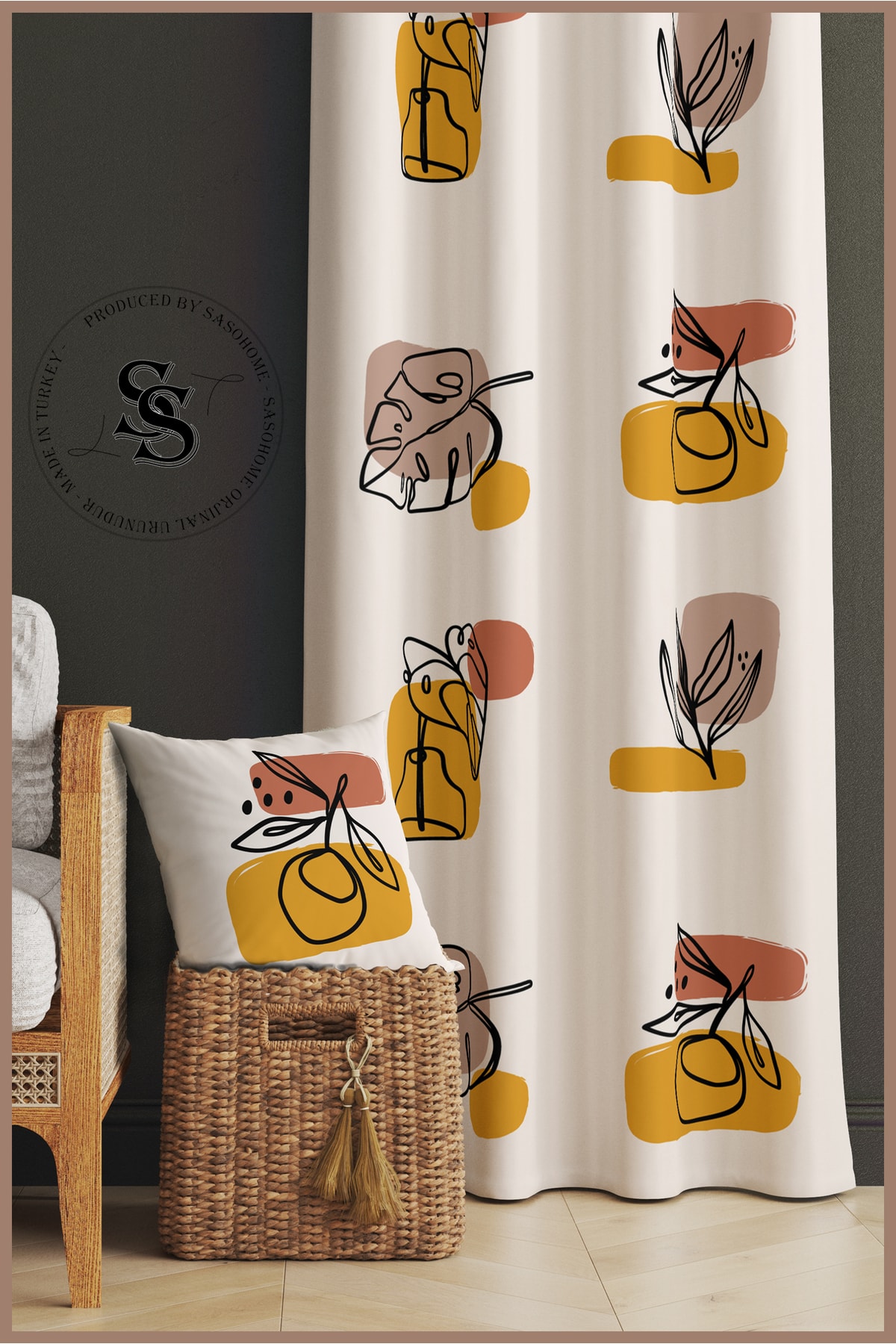 Simple Modern Design Flowers Velvet 140 X 270 Cm Quality - Digital Printed Background Curtain