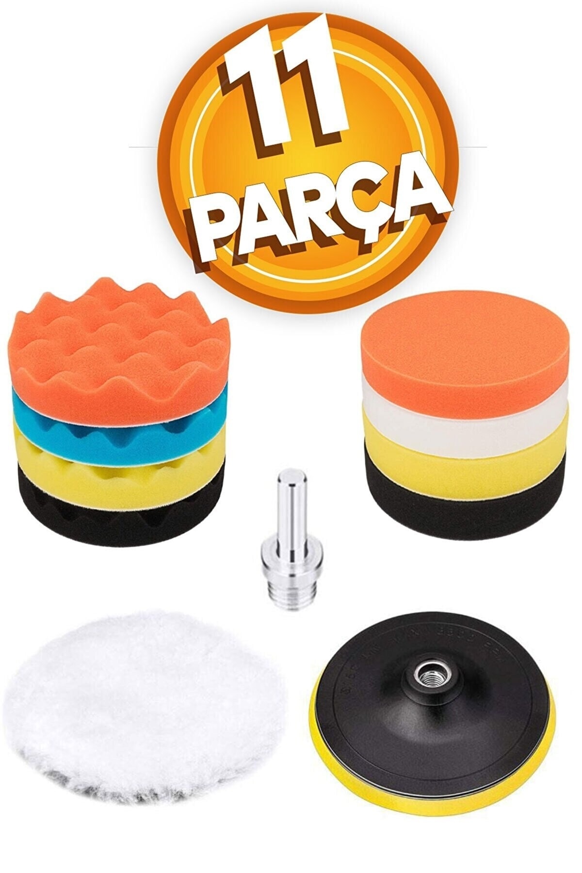 ROWERMAX Pasta Cila Polisaj Süngeri Pedi Seti 115 Mm Otomotiv Parlatıcı (11 Parça)