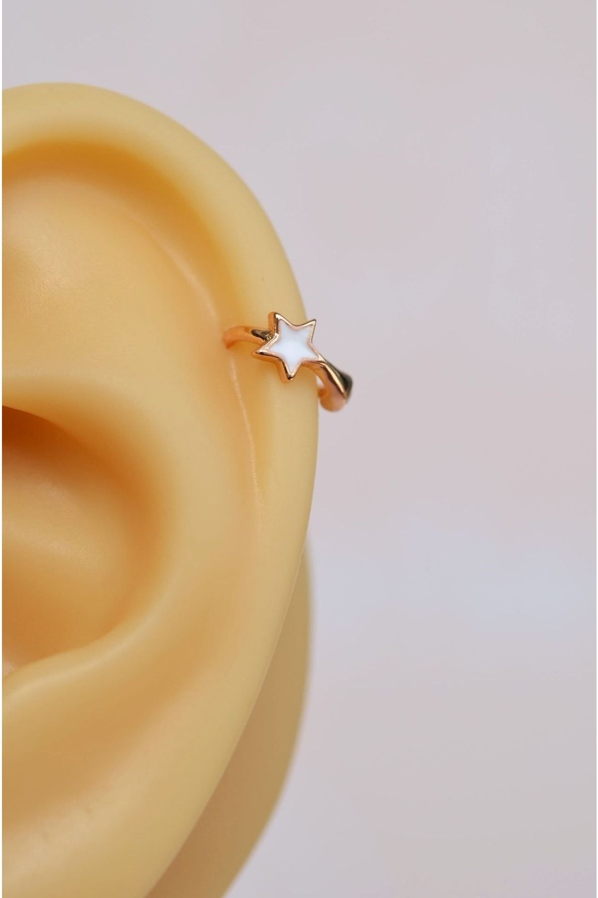 Sacce Scarves Accessories Ring Model White Color Mini Star Tragus Piercing Helix