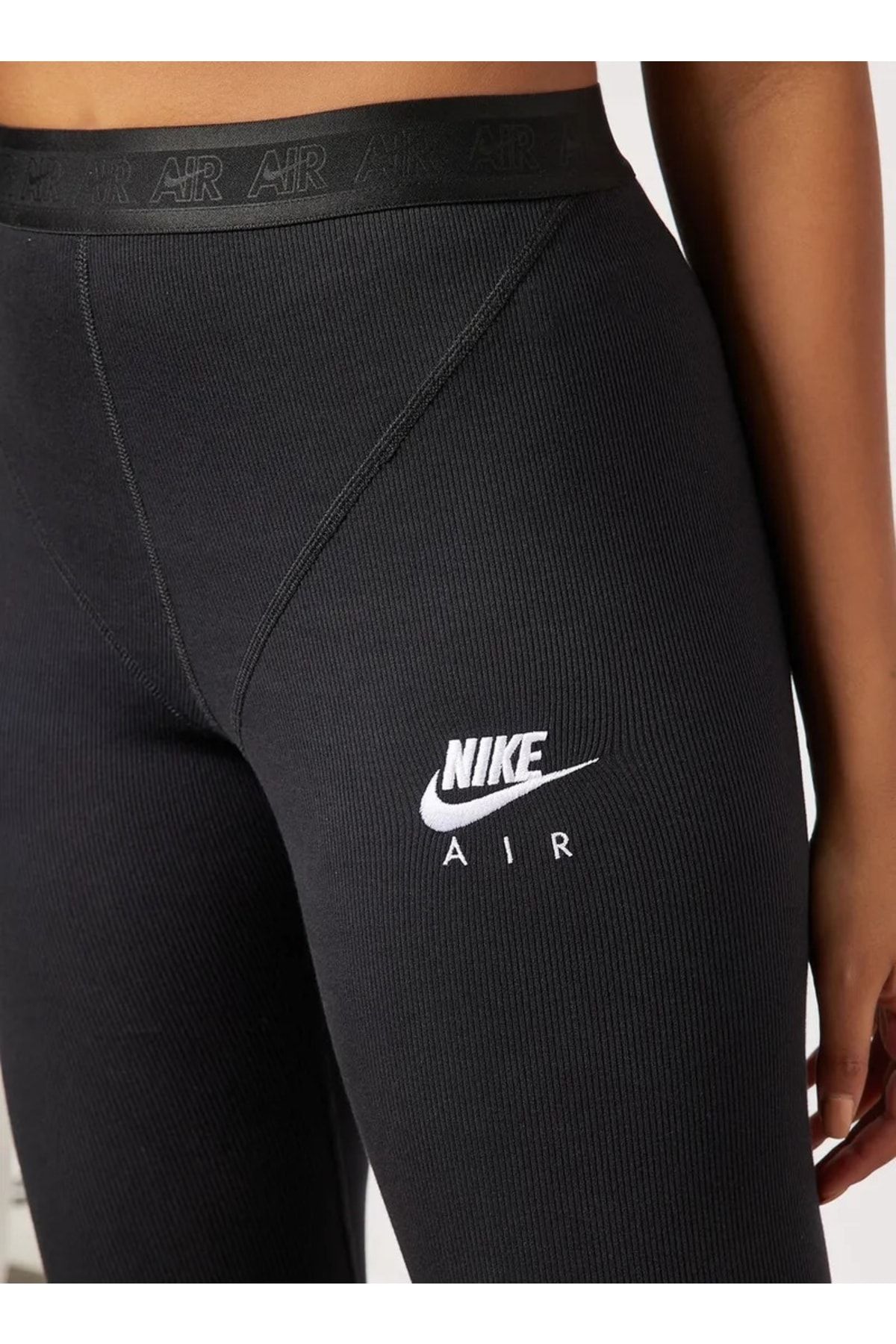 Nike Black Sportswear Air High Rise Ribbed Leggings Nike