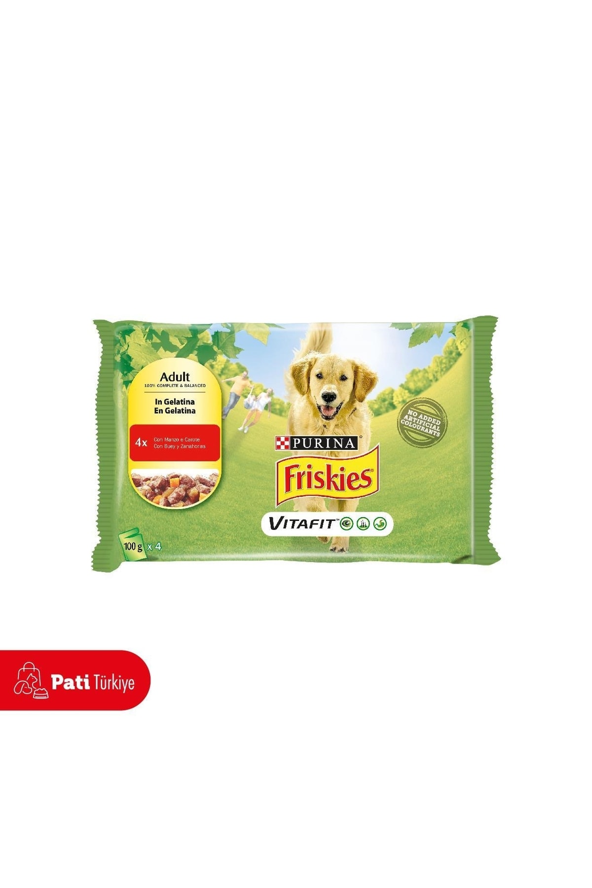 Friskies Purina Yaş Köpek Maması Sığır Etli Havuçlu 100 Gr 4 Al 3 Öde