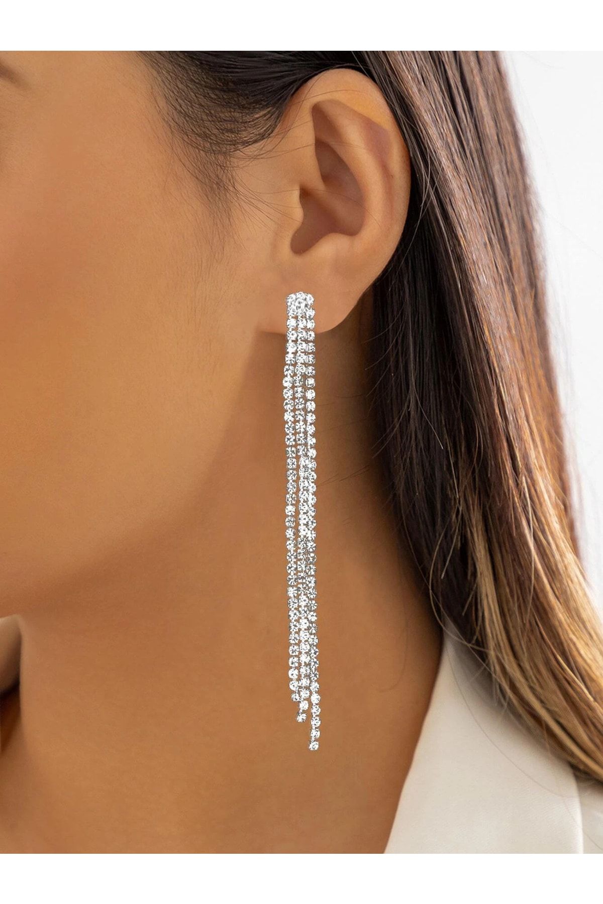 Long hanging best sale earrings