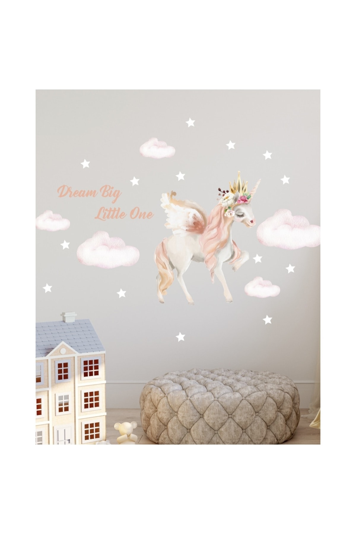 Pink Queen Unicorn Wall Stickers Set