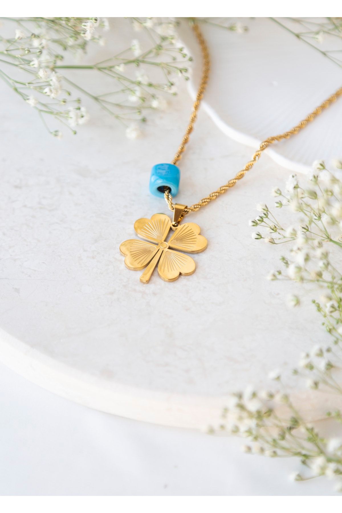 CHARMLUCKY-Clover Steel Necklace 3