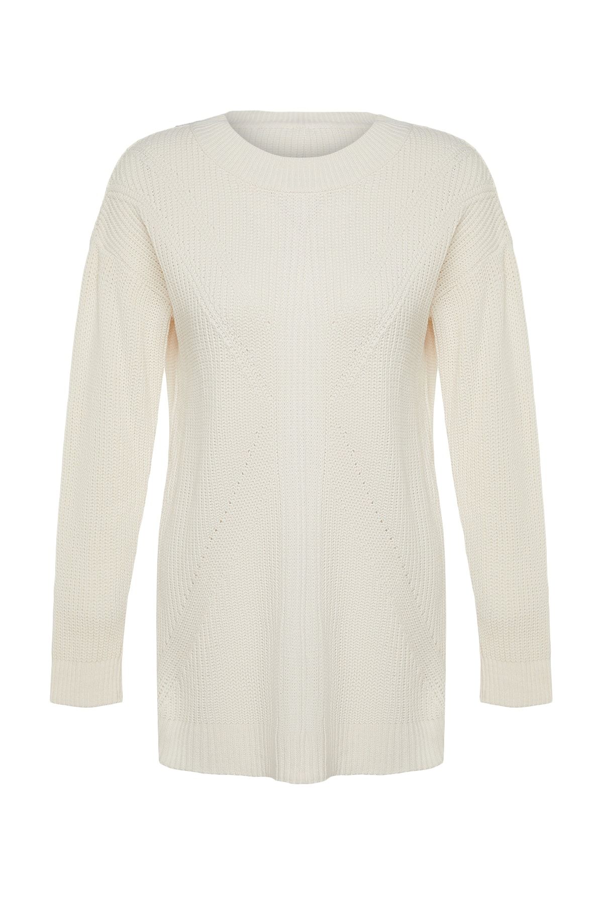 Trendyol Modest-Steiniger Strickpullover mit Rundhalsausschnitt TCTAW24AK00023 8