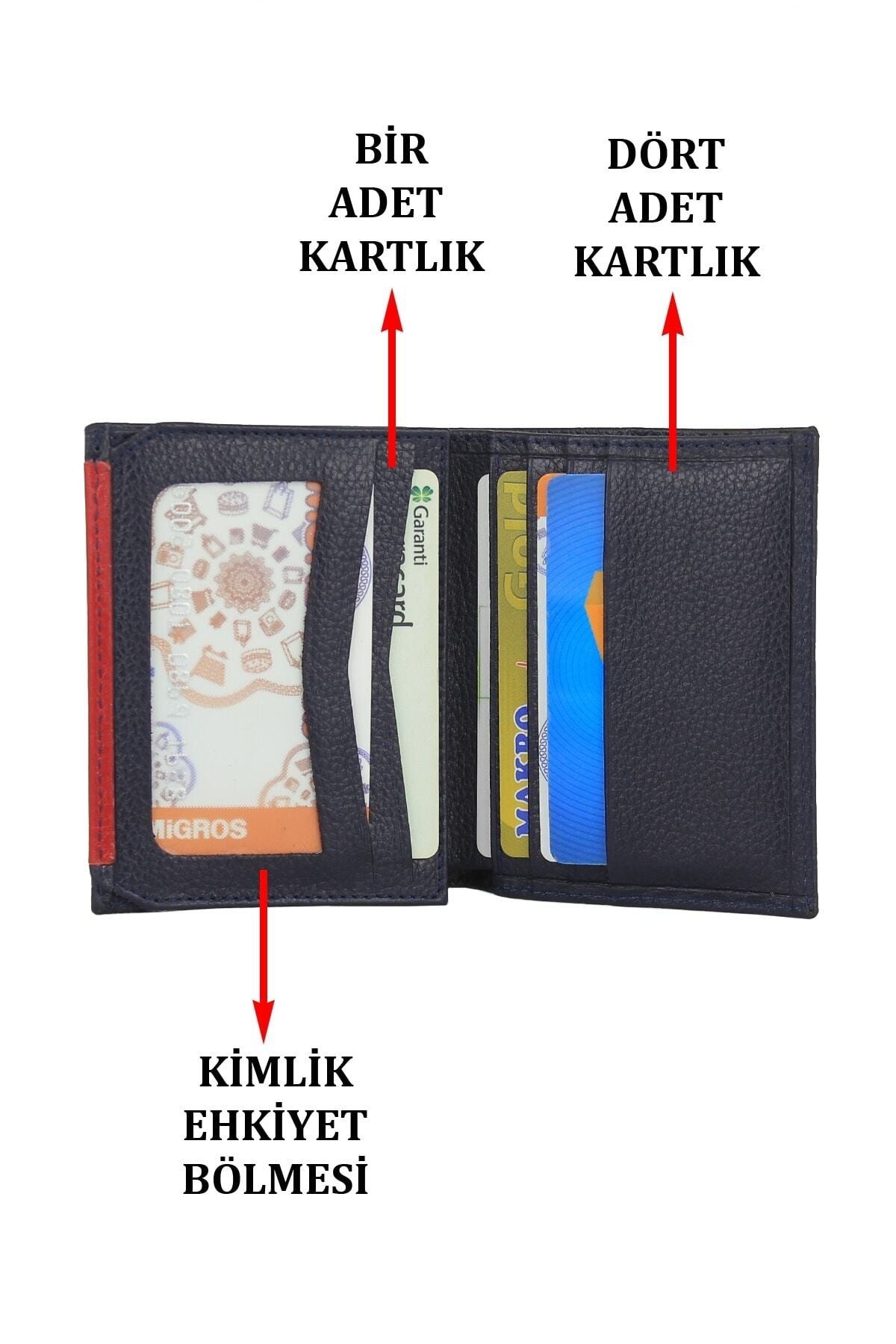 Case Club Hakiki Deri Erkek Kartlık Cüzdan Ehliyet Kimlik Ve Kağıt Para Bölmeli Siyah