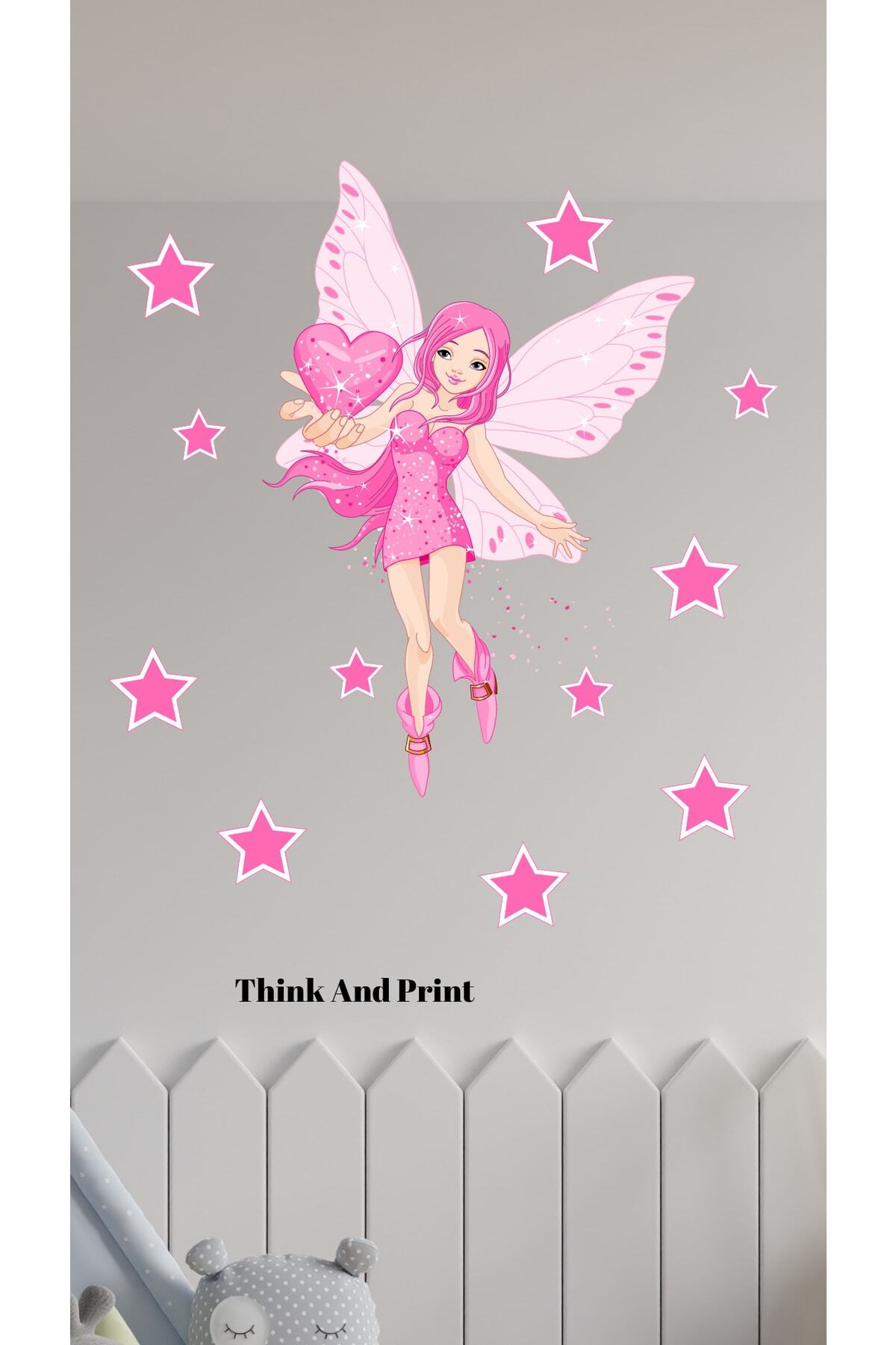 Fairy Girl Ballerina Stars Kids Baby Room Wall Glass Sticker
