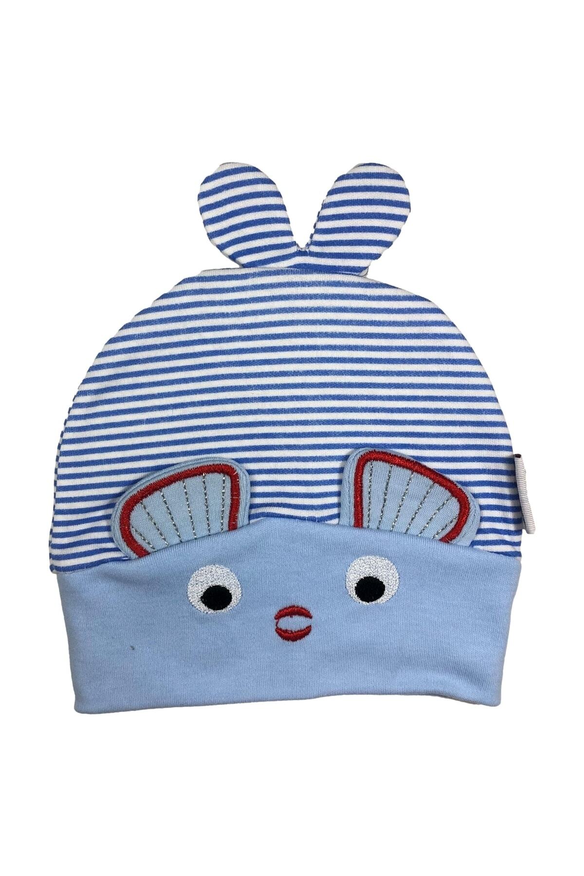 Fish Embroidered Baby Cotton Beanie