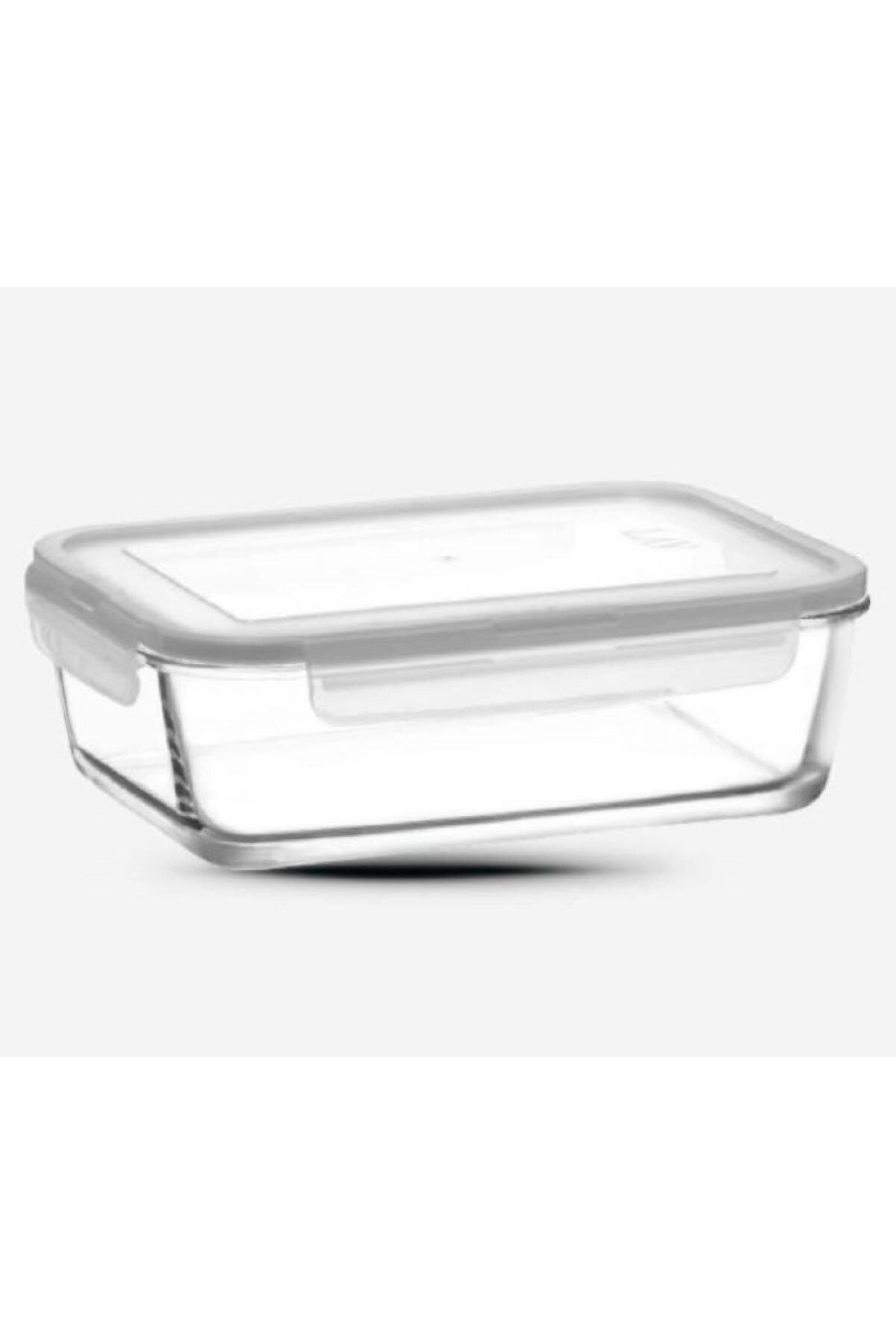 LAV-Set of 4 White Glass Lock Storage - 1900Cc 1200Cc 800Cc 400Cc 5