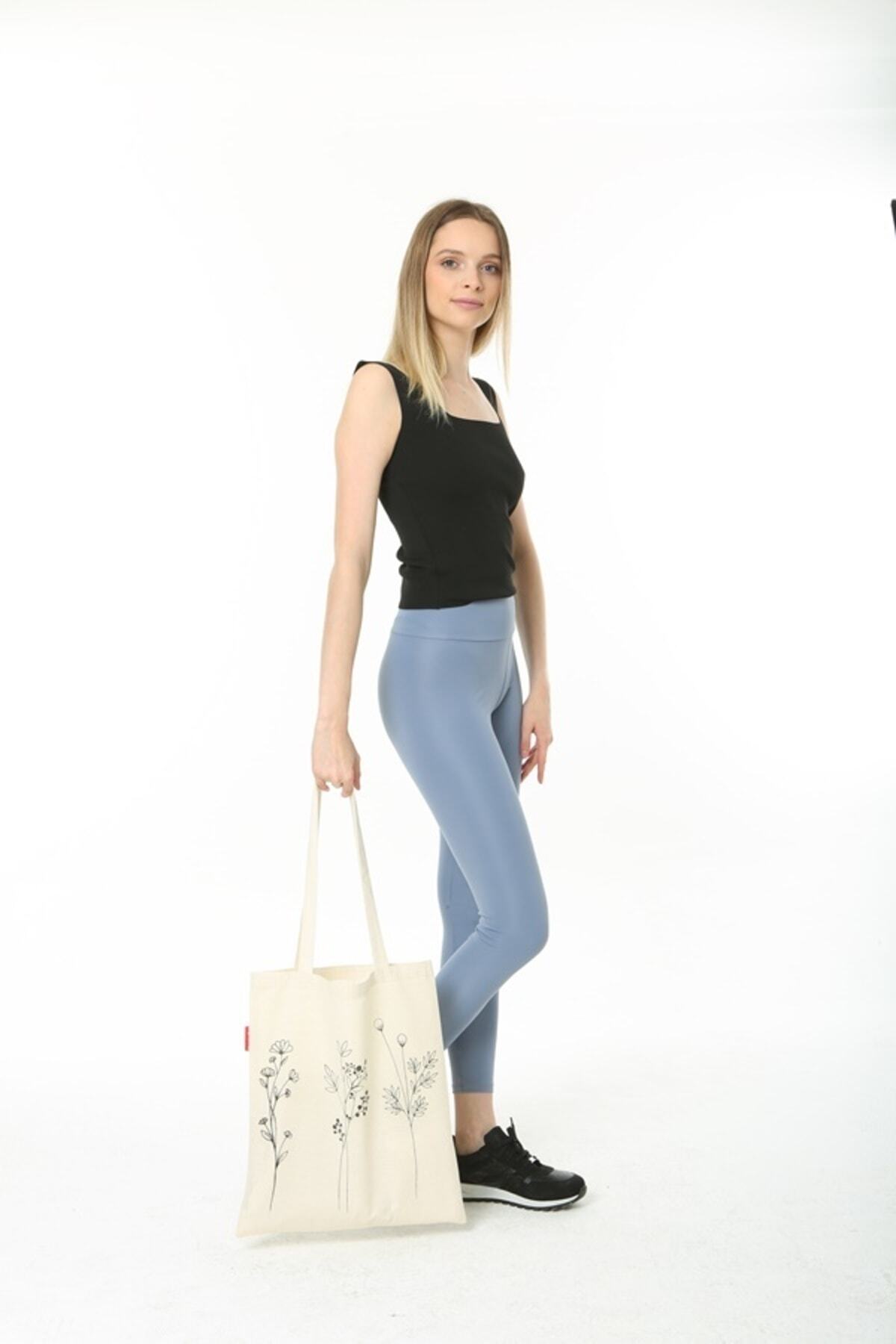 Serkan Çanta Bez Çanta Atölyesi  Bez Çanta Üç Çiçek Baskılı - Görsel 3