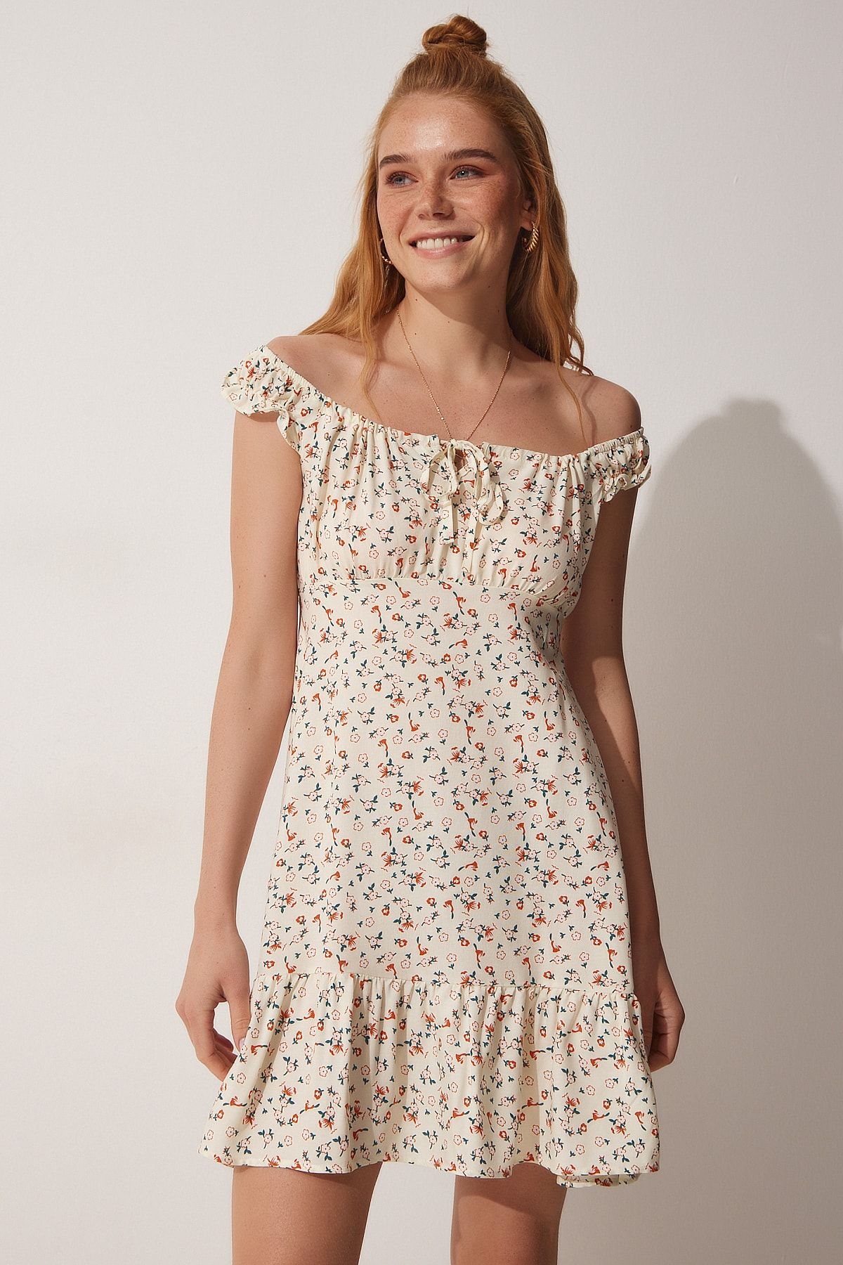 Happiness İstanbul Kleid Beige A-Linie